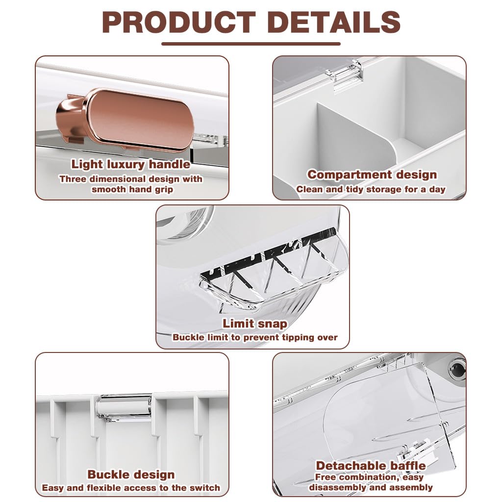 HASTHIP Underwear Storage Box with 11 Clear Compartments and Double Layer Design | Waterproof Wall Mounted Organizer 38x9x16.5cm