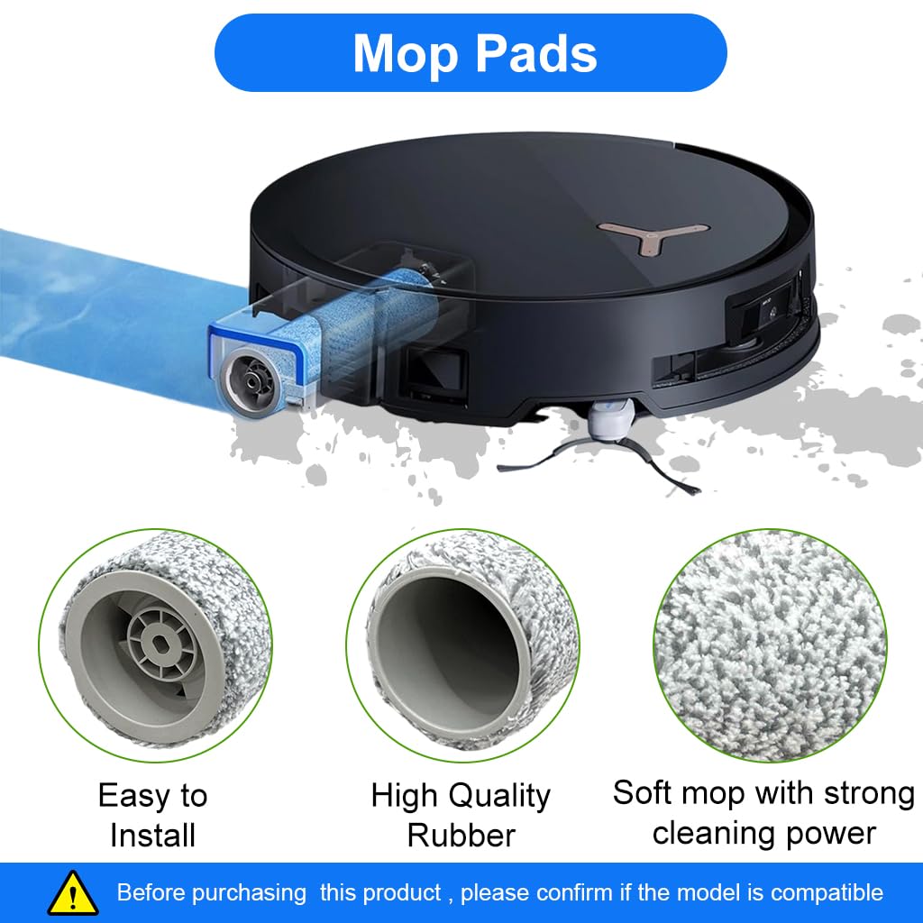 HASTHIP Replacement Parts for Ecovacs X8 PRO Omni Vacuum Cleaner 8Pcs Set with Filters & Brushes