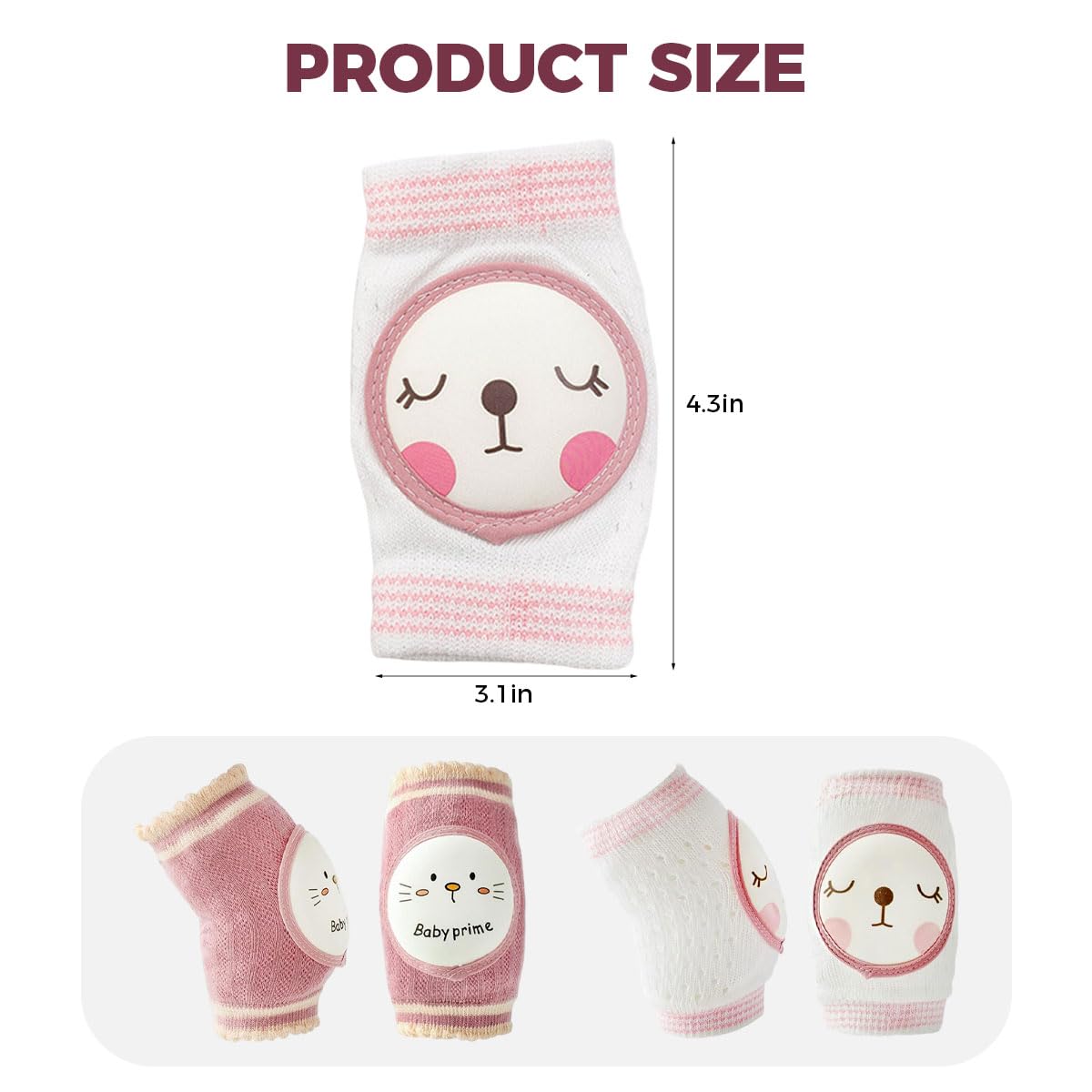 SNOWIE SOFT Baby Knee Pads for Crawling and Walking Practice featuring Breathable Stretchy Mesh | 2 Pairs for Toddlers 1–4 Years