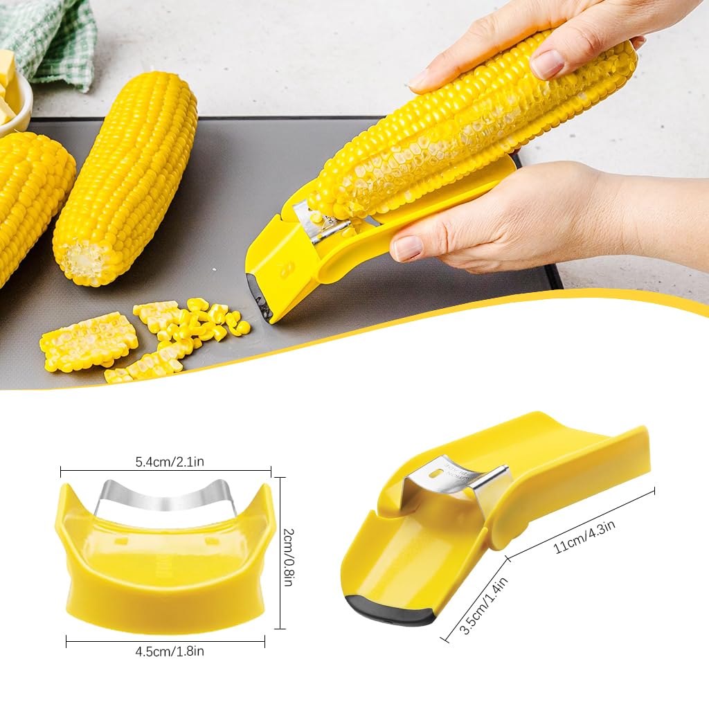 Supvox Corn Peeler for Quick Kernel Removal with Sharp Stainless Steel Blades and Ergonomic Handle