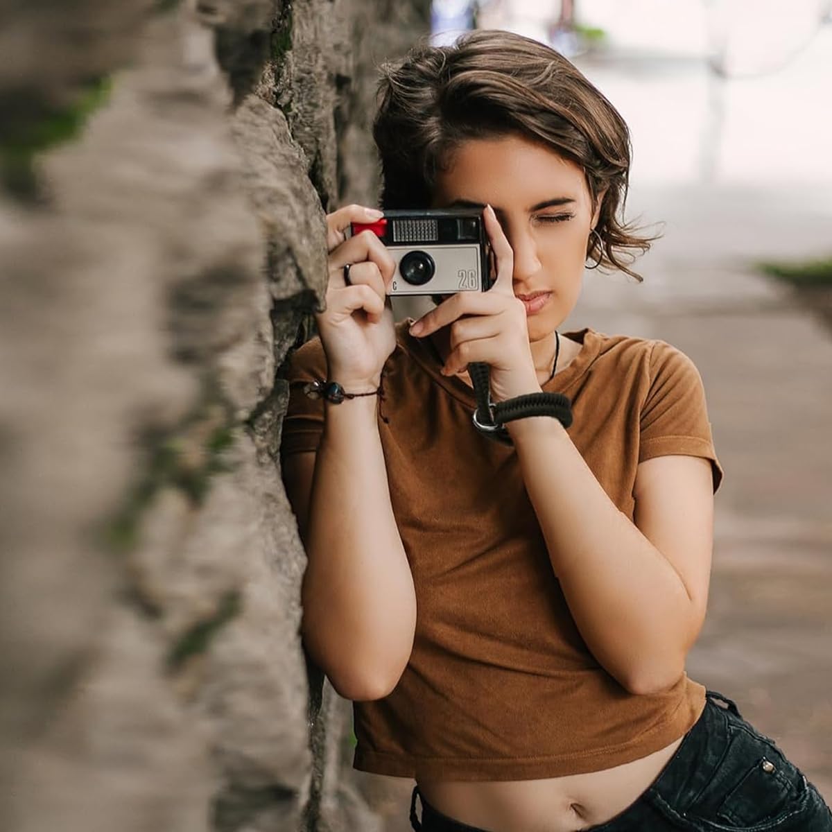 ZORBES Camera Wrist Strap for Mirrorless and Instant Cameras featuring Quick Release Rope 34cm Nylon Braided Design