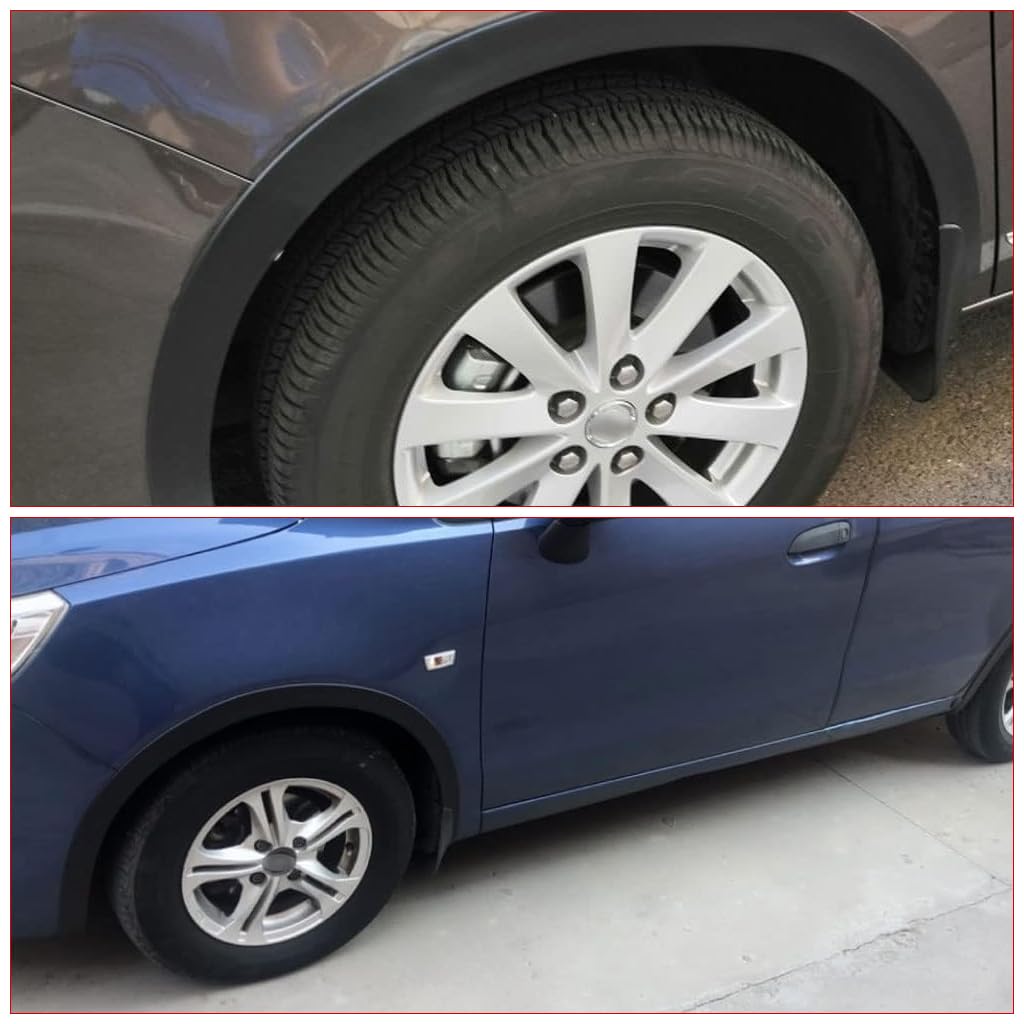 STHIRA Wheel Arch Protector Strips 4Pcs 4.5cm Width with Self Adhesive Rubber for Cars | Scratch Guard Trim