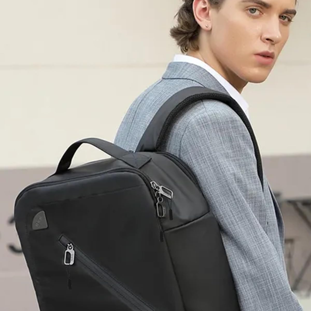 HASTHIP Zipper Pulls Tab for Backpack and Clothes featuring PVC Handle | 50Pcs Black