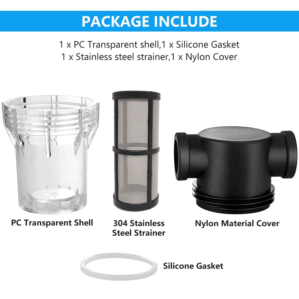 HASTHIP Water Pump Filter for Garden and Home Irrigation featuring 80 Mesh G3/4 25mm Stainless Steel Strainer | Easy Inline Installation