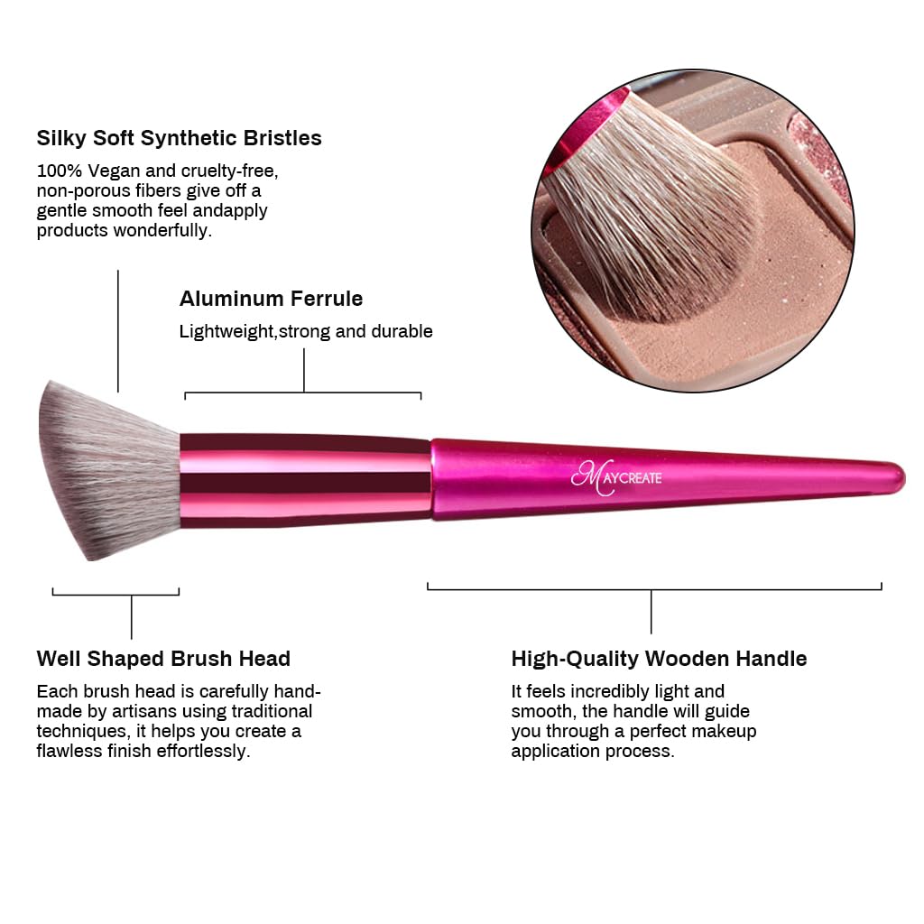 MAYCREATE Makeup Brush Set for Beginners and Artists with 18PCS Soft Synthetic Bristles | Rose