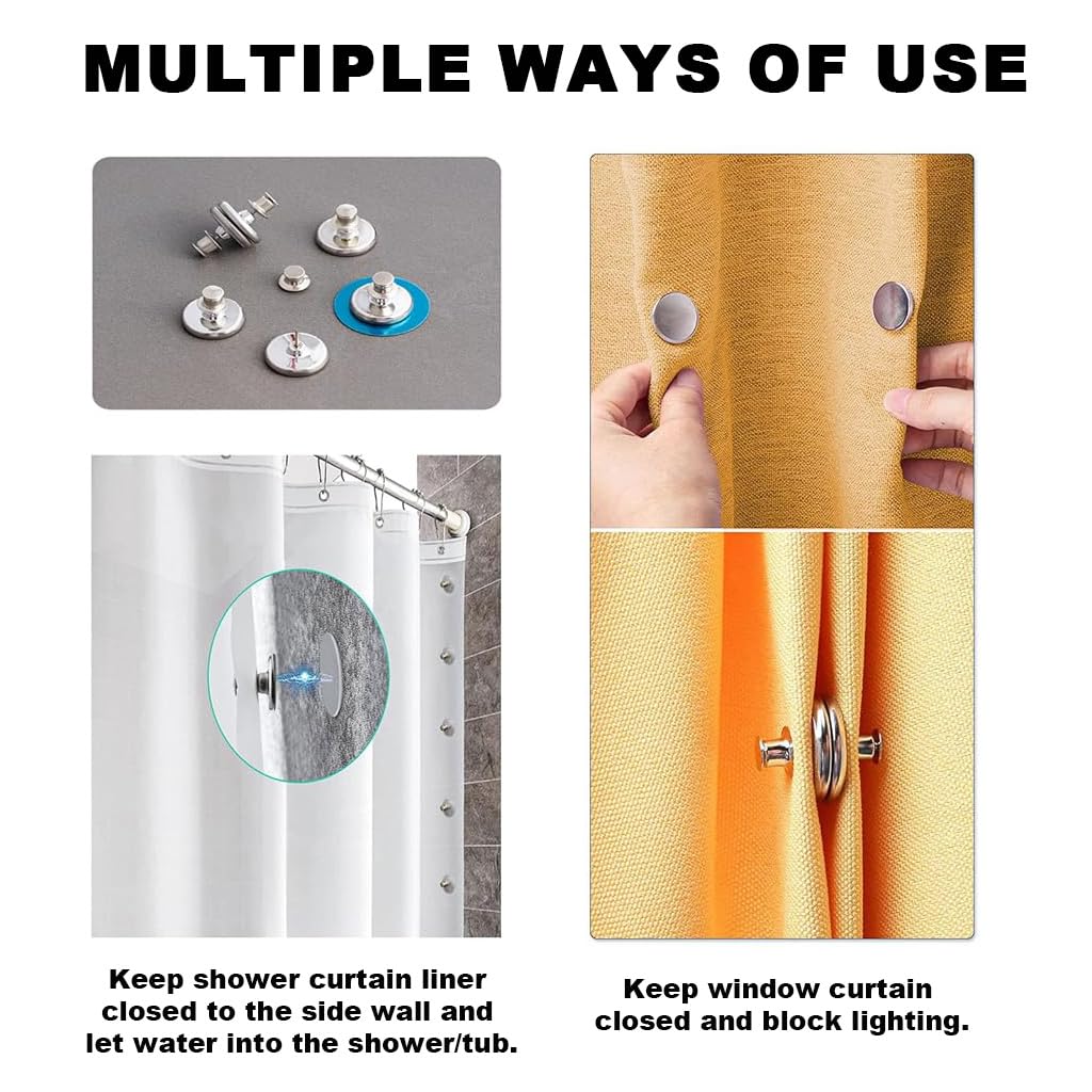 HASTHIP Curtain Magnets for Home Bedroom and Office Draperies | 3 Pair Round Metal Holdback Buttons
