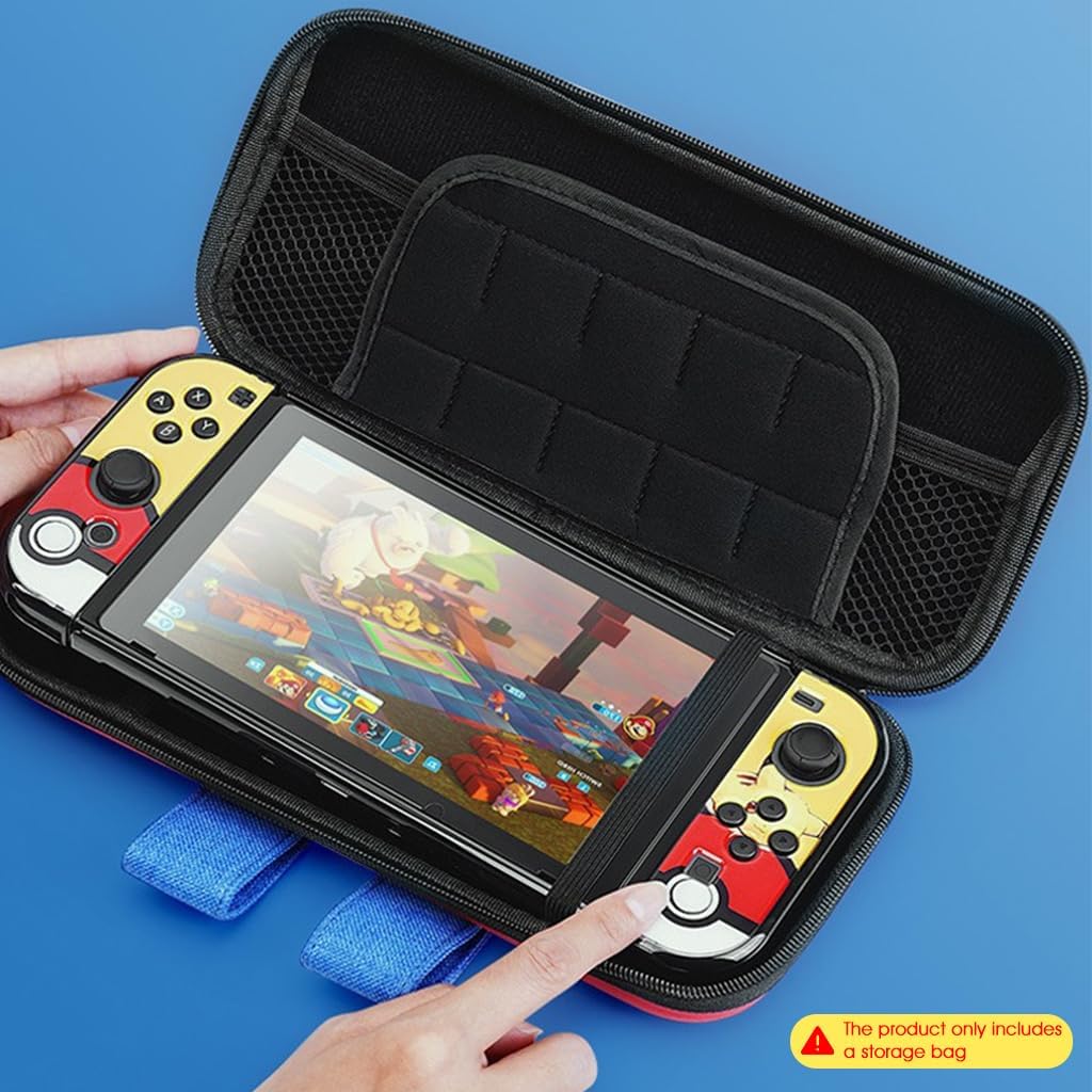 ZORBES Carrying Case for Switch and Switch OLED with 10 Game Slots | EVA PU Leather Protection