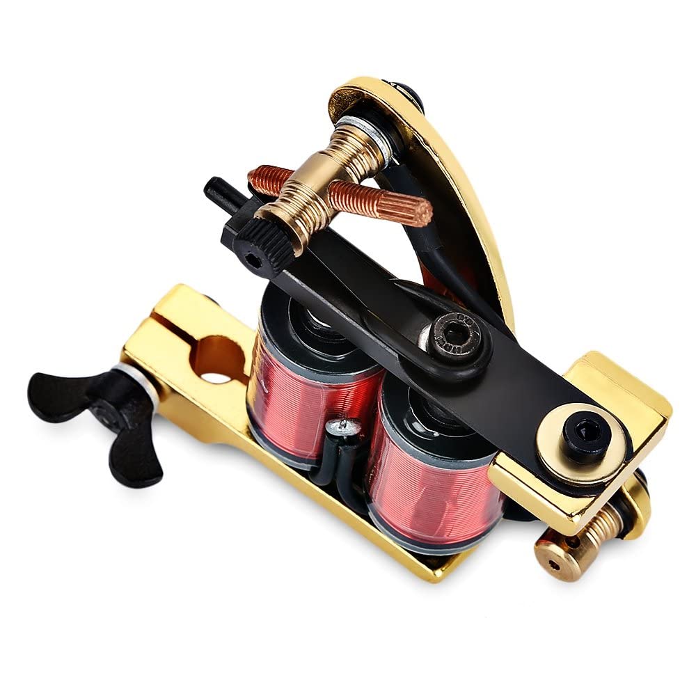 MAYCREATE® Tattoo Coil Liner Shader Gun, 1 Tattoo Machine Gun (Gold)