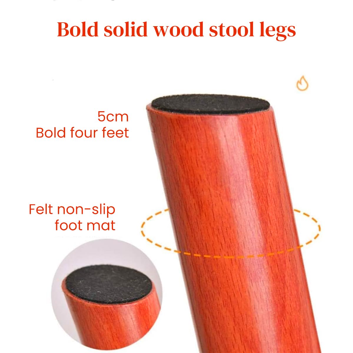 HASTHIP Ottoman Stool for Living Room with 11x11x7.8 in Size and Triangular Wooden Support | Grey Leather Cushion Footrest