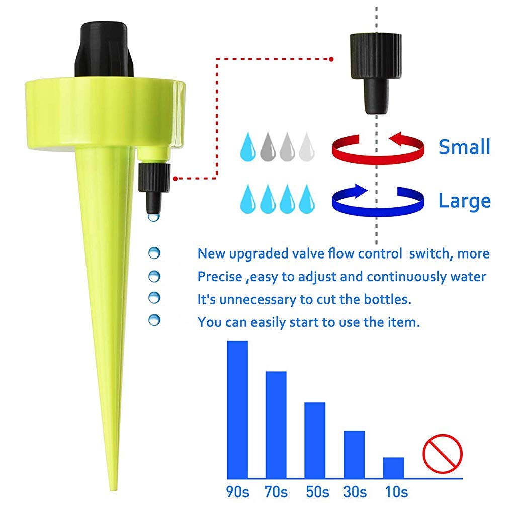 HASTHIP Drip Irrigation Kit for Home and Garden with 12 Self Watering Spikes featuring Adjustable Control Valve | Reusable PP Plastic System