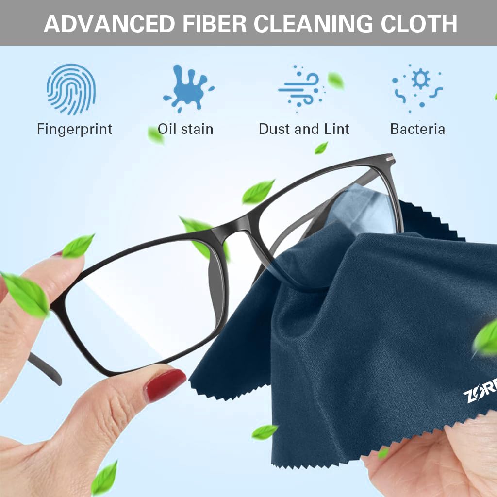 ZORBES Microfiber Cleaning Cloth for Glasses and Screens 6 Pack 5.9 x 7 in | Machine Washable