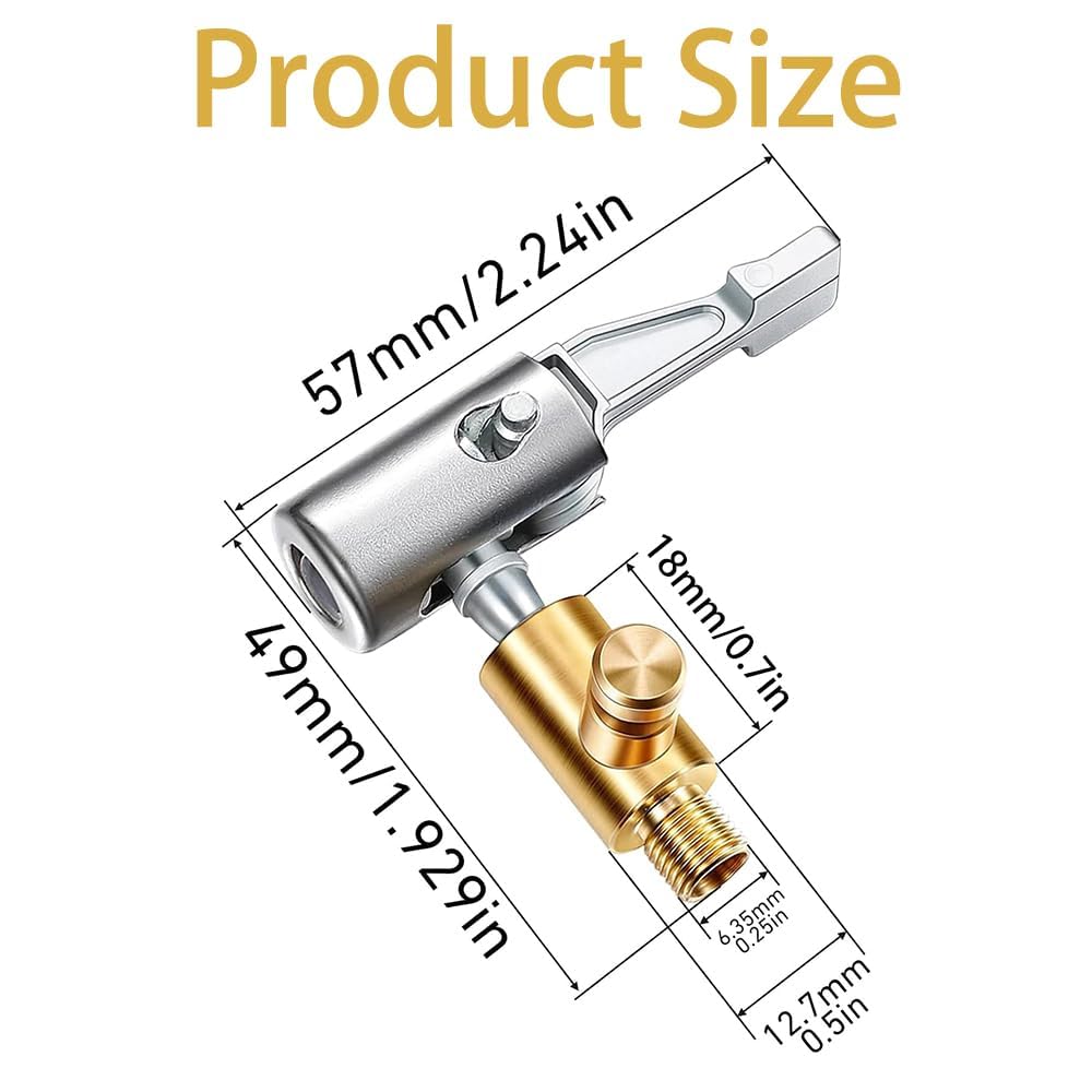 ZIBUYU Universal Air Pump Nozzle for Car Tire Inflation with Lock On Chuck and Brass Valve | 3 pcs Replacement Set