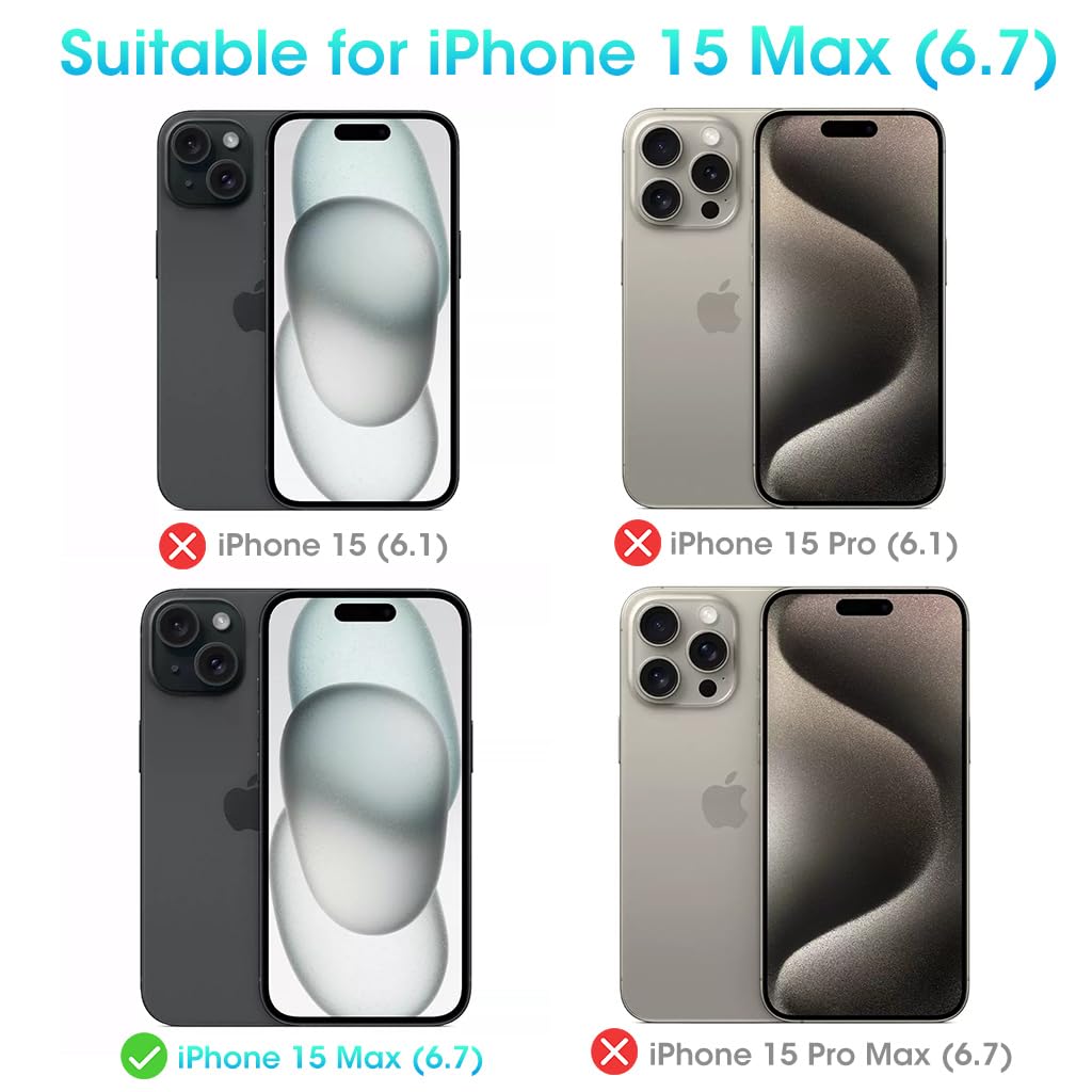 ZORBES Phone Case for iPhone 15 Max Multifunctional Phone Cover with Folding Phone Ring Grip & Sliding Camera Cover, PC Anti-Scratch Phone Case for iPhone 15 Max 6.7 inch Black