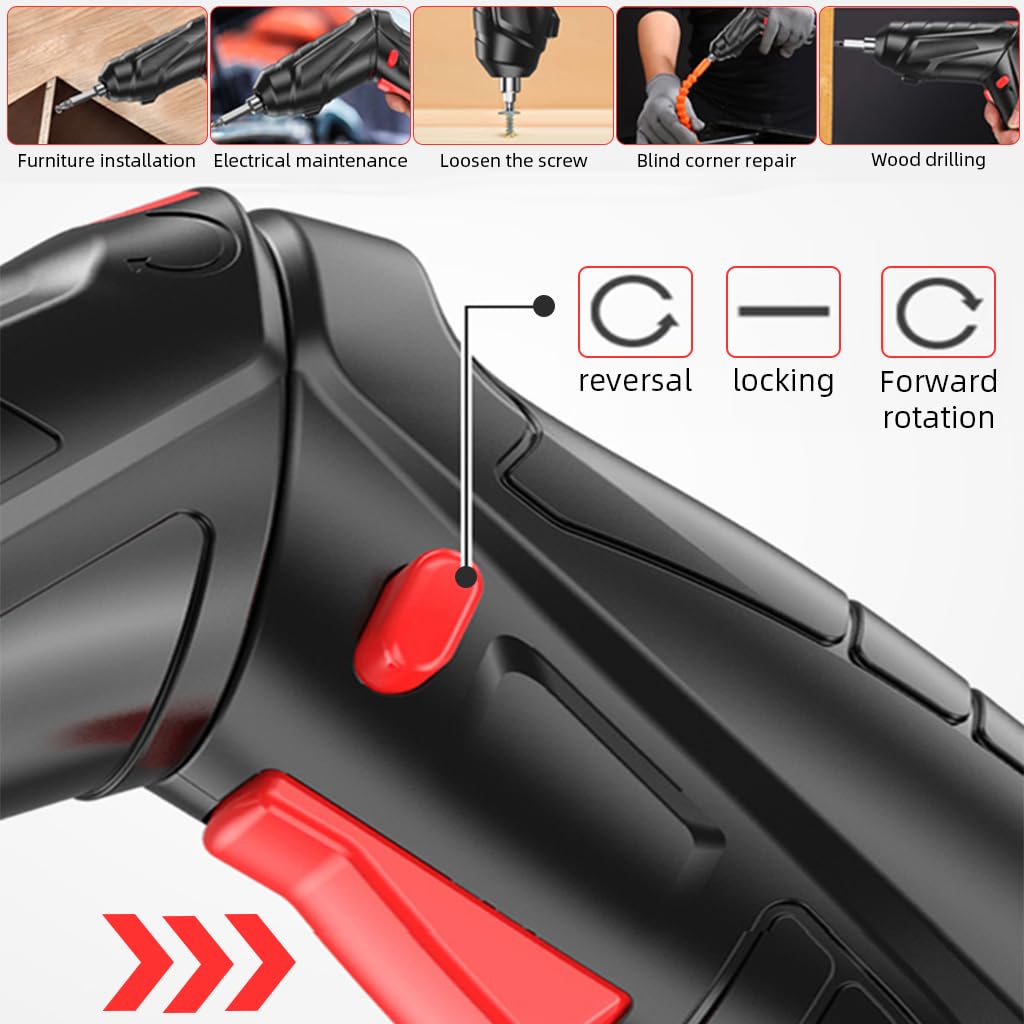 Serplex Electric Screwdriver Set 47 Pcs for Home Projects with Swivel Handle and LED Light