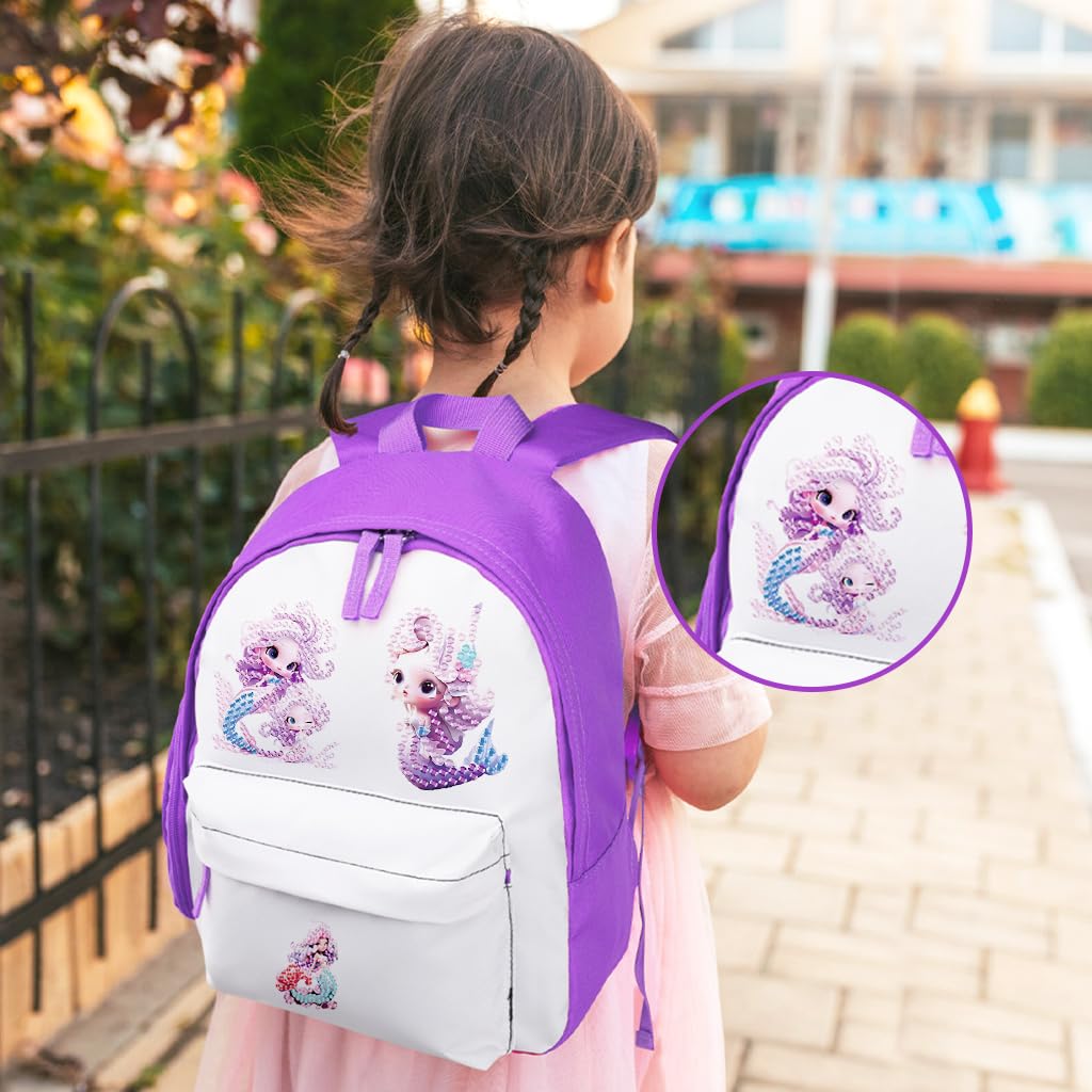 PATPAT Kawaii Diamond Art Stickers for DIY Crafts with 12 Mermaid Designs | Self‑Adhesive Gem Kit