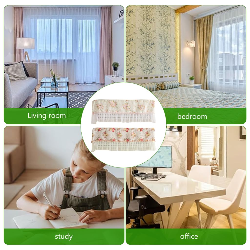 HASTHIP Air Conditioner Cover for 1–1.5p Units featuring Lace Floral Print Cloth | 2 Pack