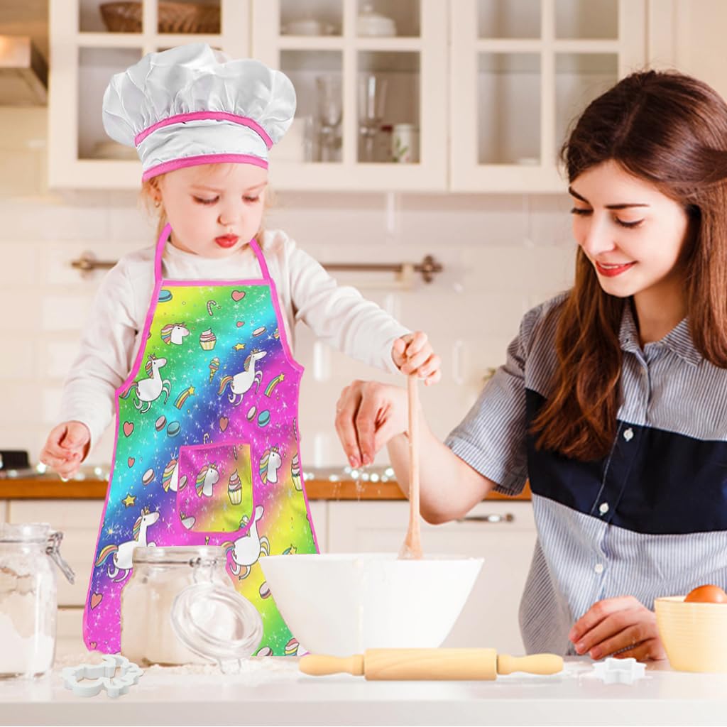 HASTHIP Kids Baking Set for Creative Cooking with 15Pcs Tools and Unicorn Apron | Gift for Girls and Boys