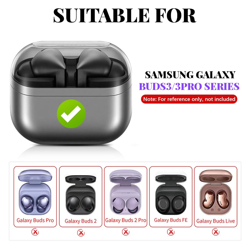 ZORBES Galaxy Buds 3 Pro Protective Case with TPU Clear Cover and Lanyard | 3PCS Set