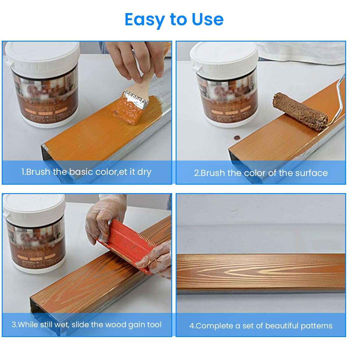 Serplex Rubber Graining Roller Tools Kit for Walls and Furniture with 9 Pcs Spiral Grain Rollers | Ideal for DIY & Crafts