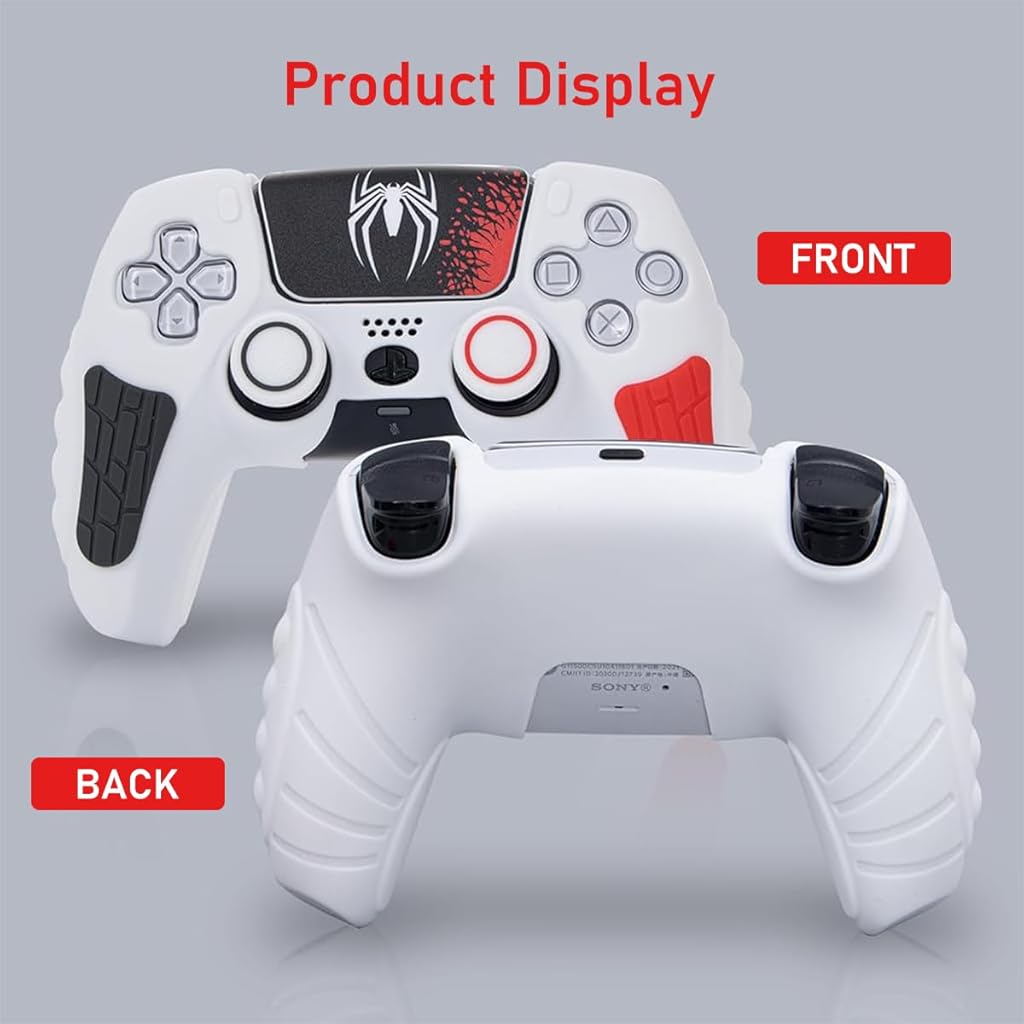 ZORBES PS5 Controller Cover Case, Anti-Slip Sweat Proof Silicone Cover Skin PS5 Controller Skin Cover for PS5 Dual Sense Controller with Thumb Grip Caps, Joystick Protectors and Cover Wrap Sticker