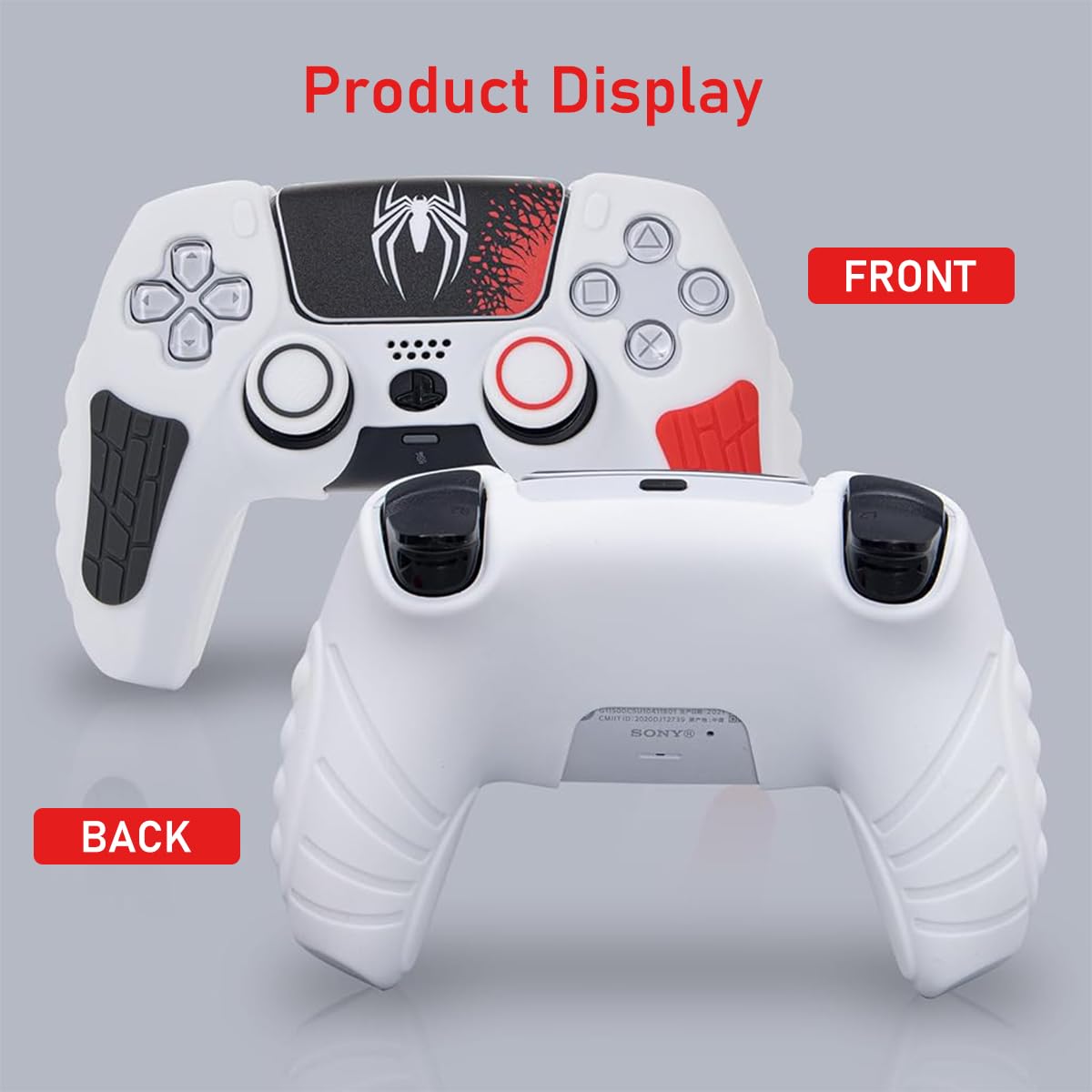 Verilux PS5 Controller Silicone Cover Case with 2 Thumb Grip Caps and Textured Anti Slip Design
