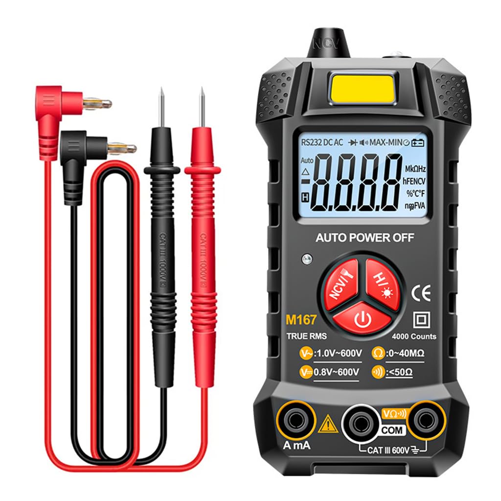 Serplex® Advanced Digital Multimeter With Auto-Ranging, Non-Contact Voltage Detection, Energy-Saving Feature, 4000 Count LCD For Home Appliance Repair & Electrical Tasks (Battery Not Included)