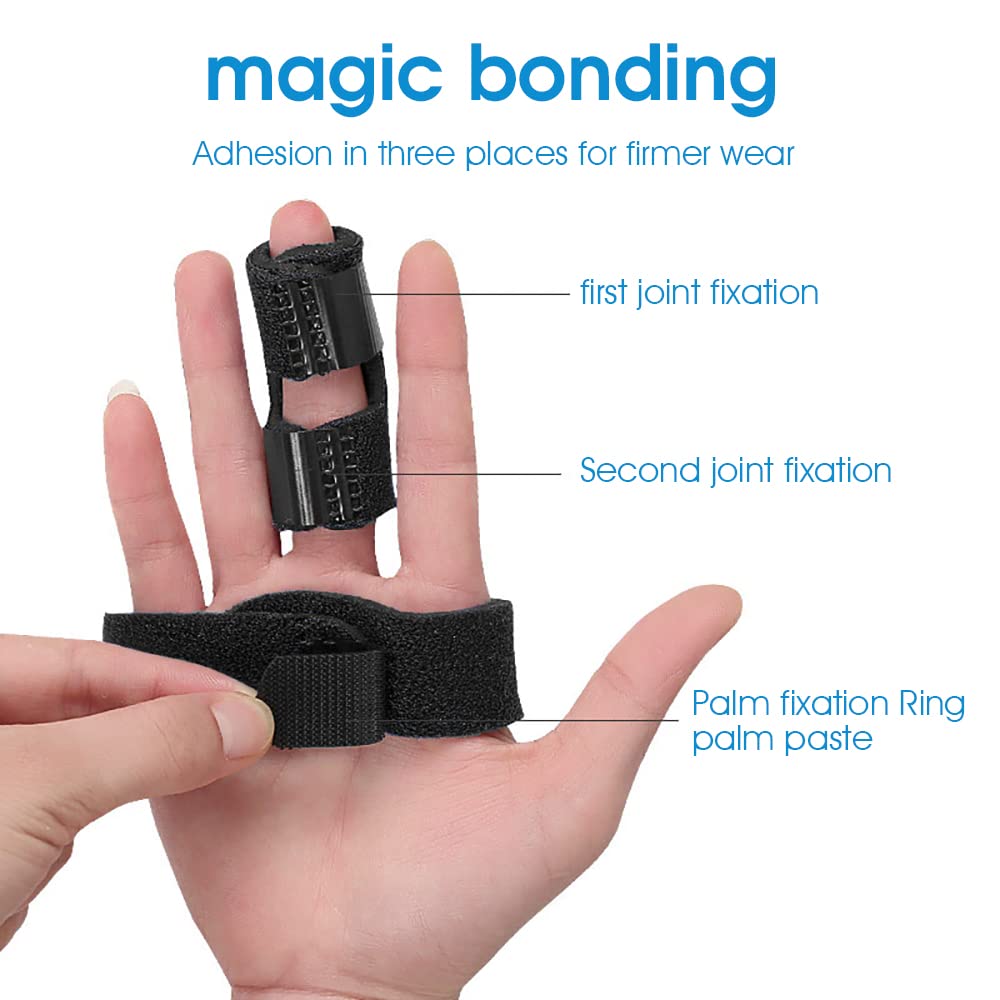 HANNEA Finger Splint for Middle Finger Support with Metal Frame and Self‑Adhesive Strap | Pain Relief and Immobilization Sleeve