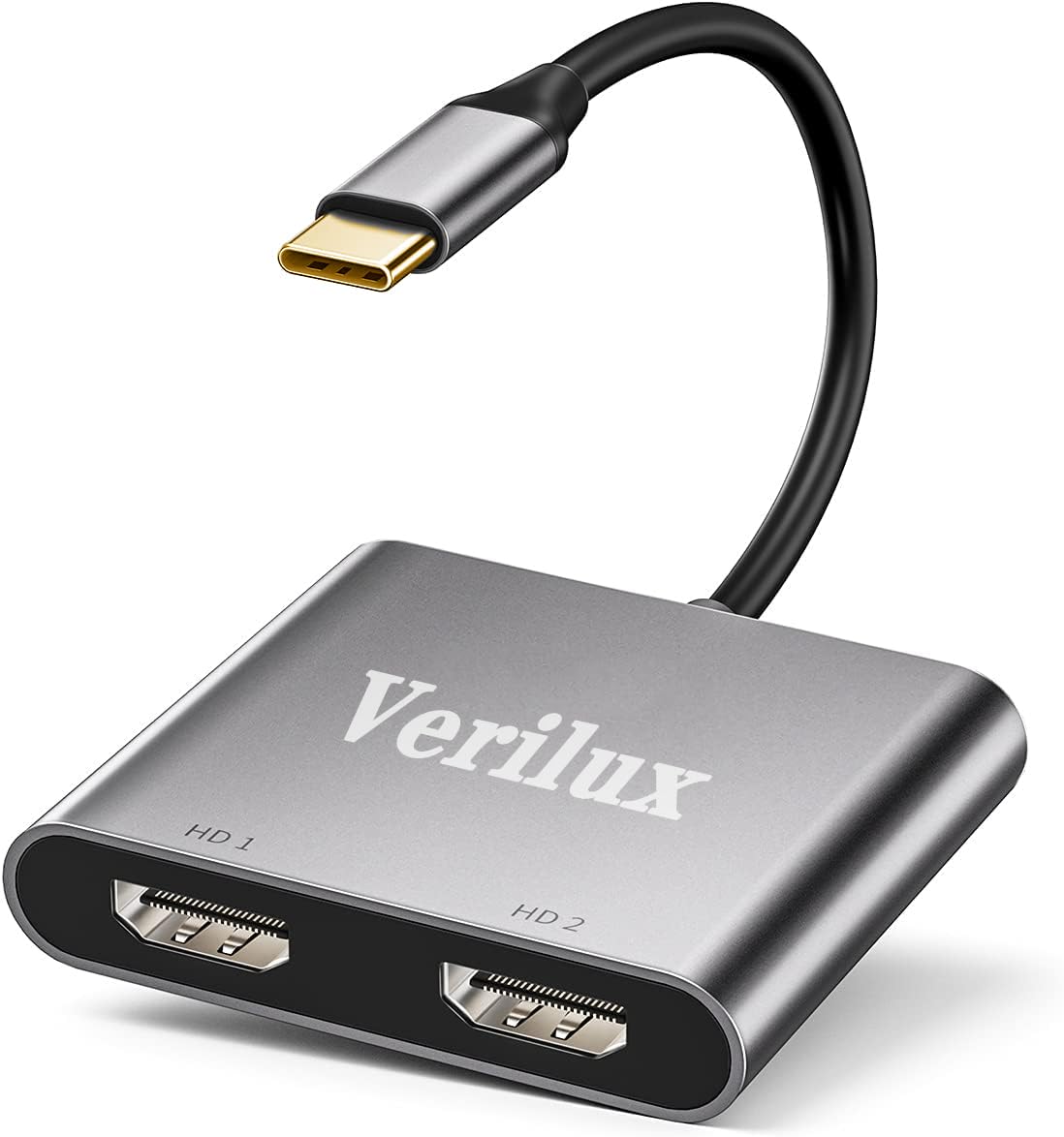 Verilux USB C to HDMI Adapter with Dual HDMI Ports 4K 60Hz for MacBook Pro Air and Dell XPS