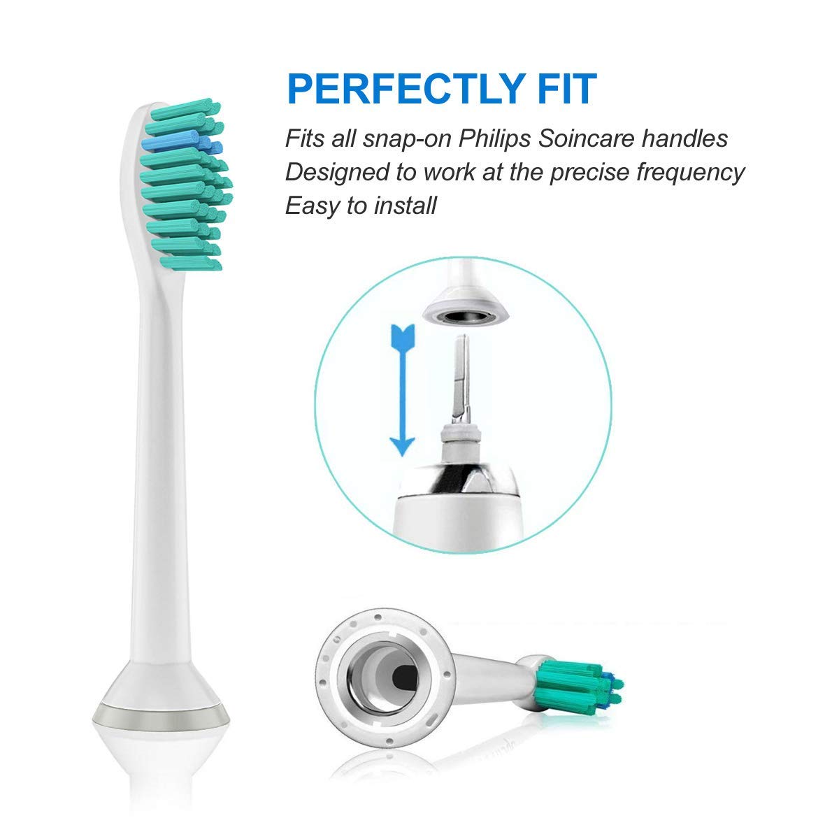 HANNEA  8 Pack Electric Toothbrush Head Standard Replacement Toothbrush Heads for Philips Compatible with ProResults DiamondClean FlexCare Healthy White