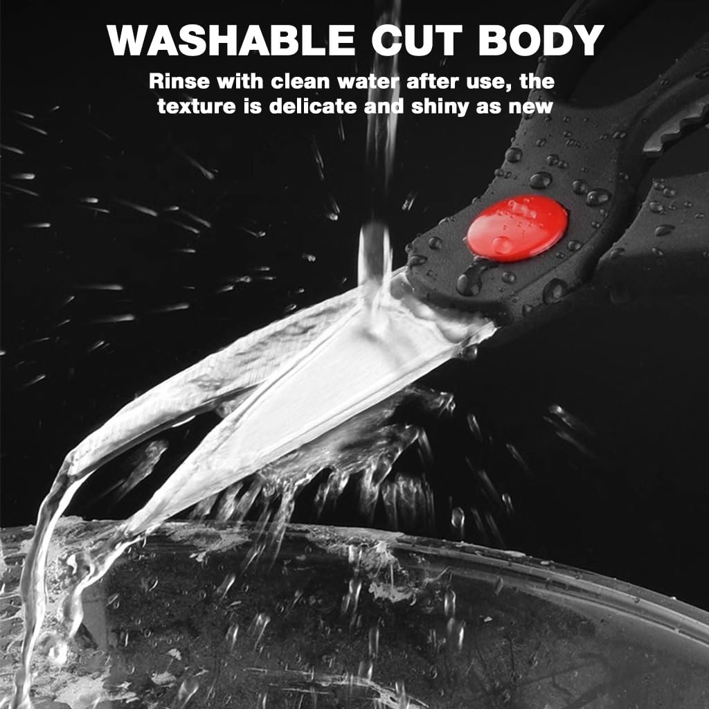 Supvox Kitchen Scissors Set of 3 for Meat and Herb Cutting with Nut Cracker | Stainless Steel Ergonomic Handles