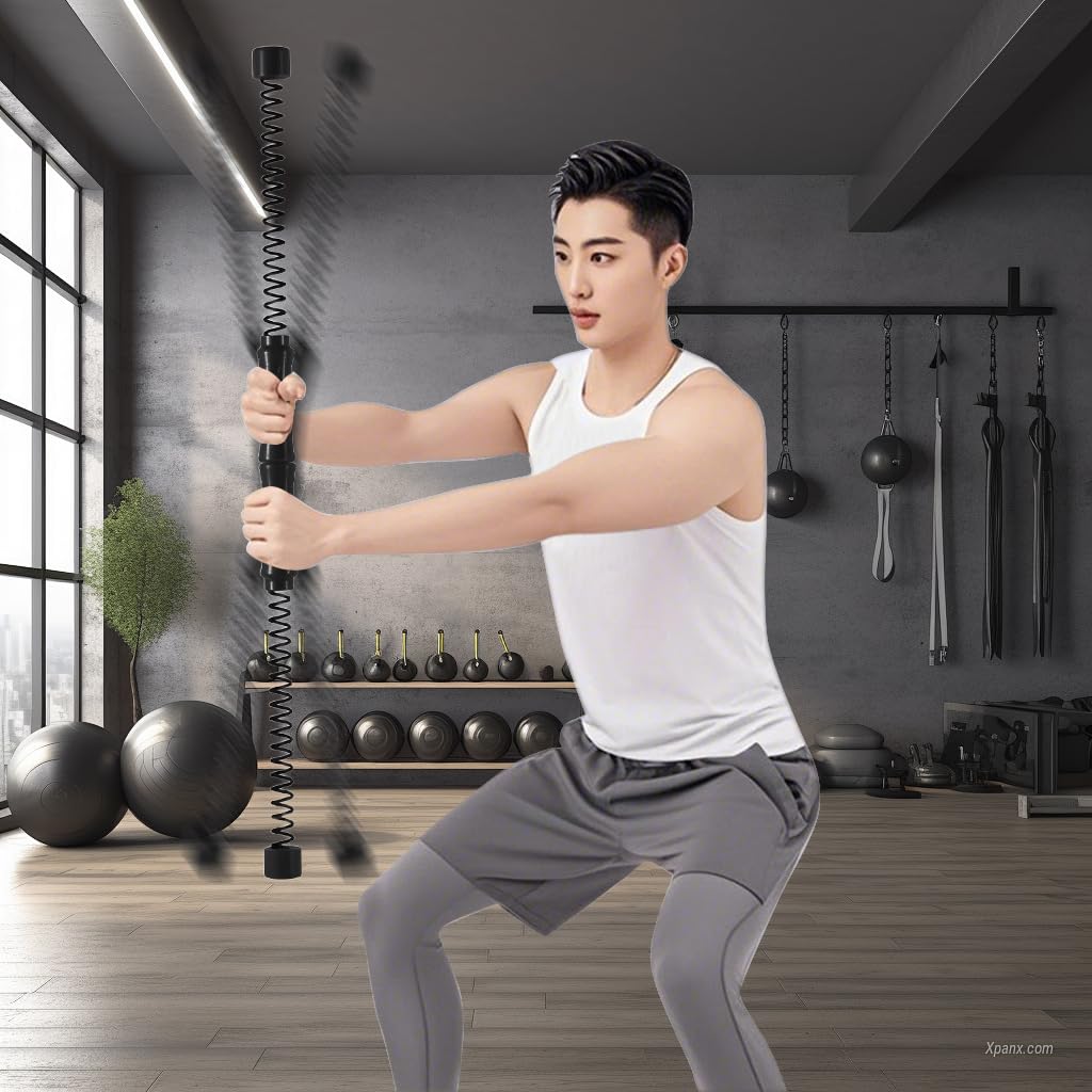Proberos Ropeless Battle Rope Sticks for Home Gym with Anti Slip Handles & Steel Core | 19.69 in Portable Upper Body Training Equipment