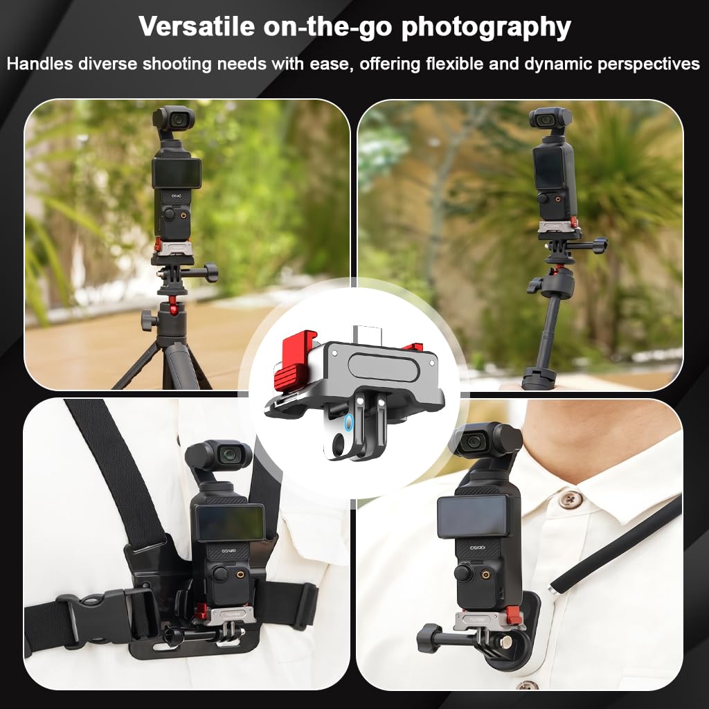 ZORBES Pocket 3 Charging Adapter Base for DJI Camera with 1/4 Screw Mount | 35g Aluminum