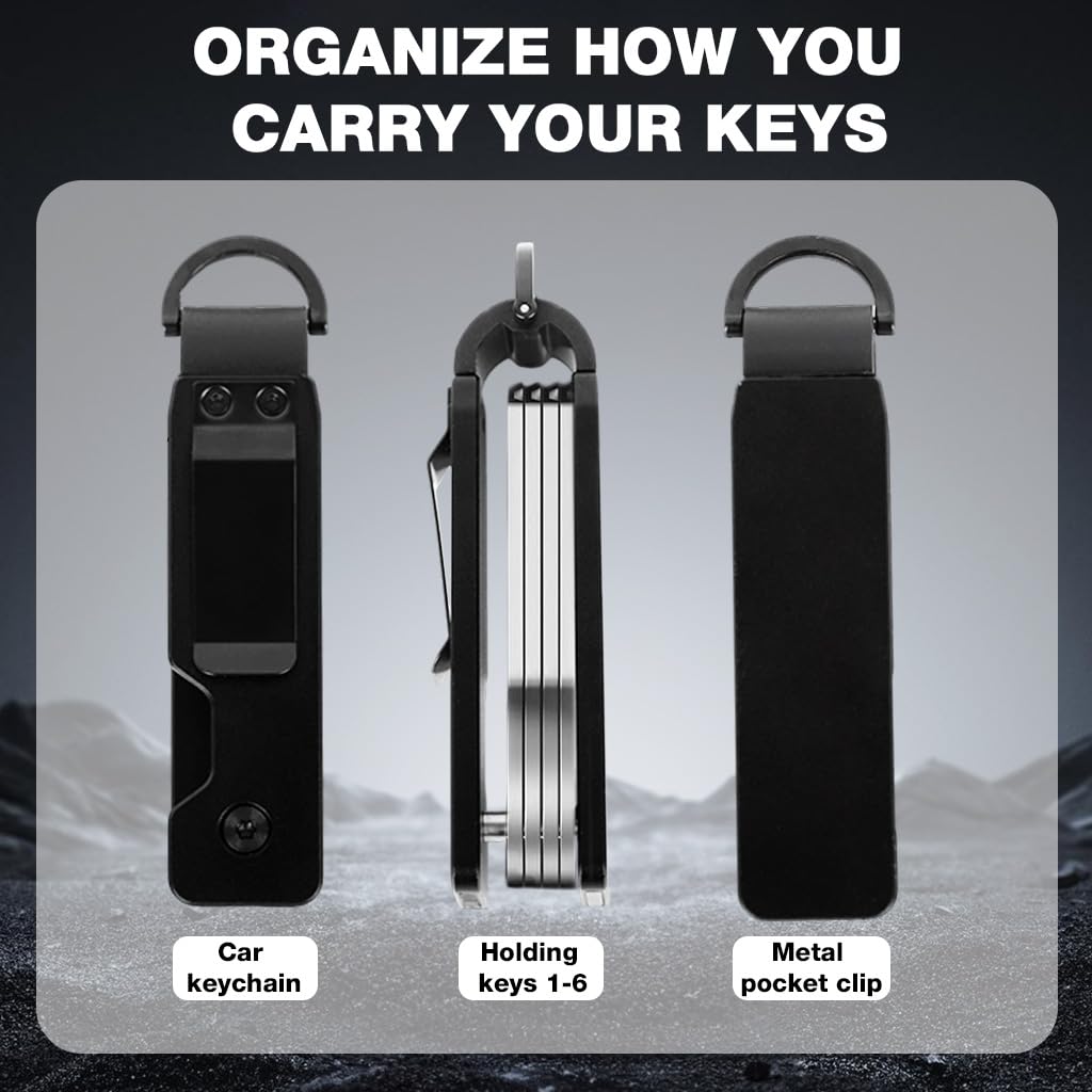 SANNIDHI Key Organizer for Home Office and Travel with D-Ring Clasp | Holds 2-6 Keys