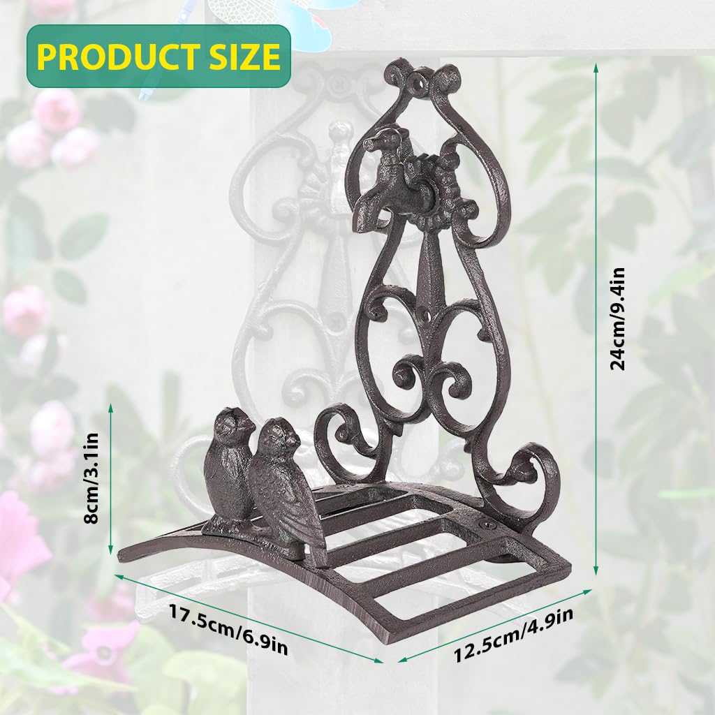 HASTHIP Garden Hose Organizer for Wall Mounted Storage with Cast Iron Bird Design | Decorative Outdoor Holder
