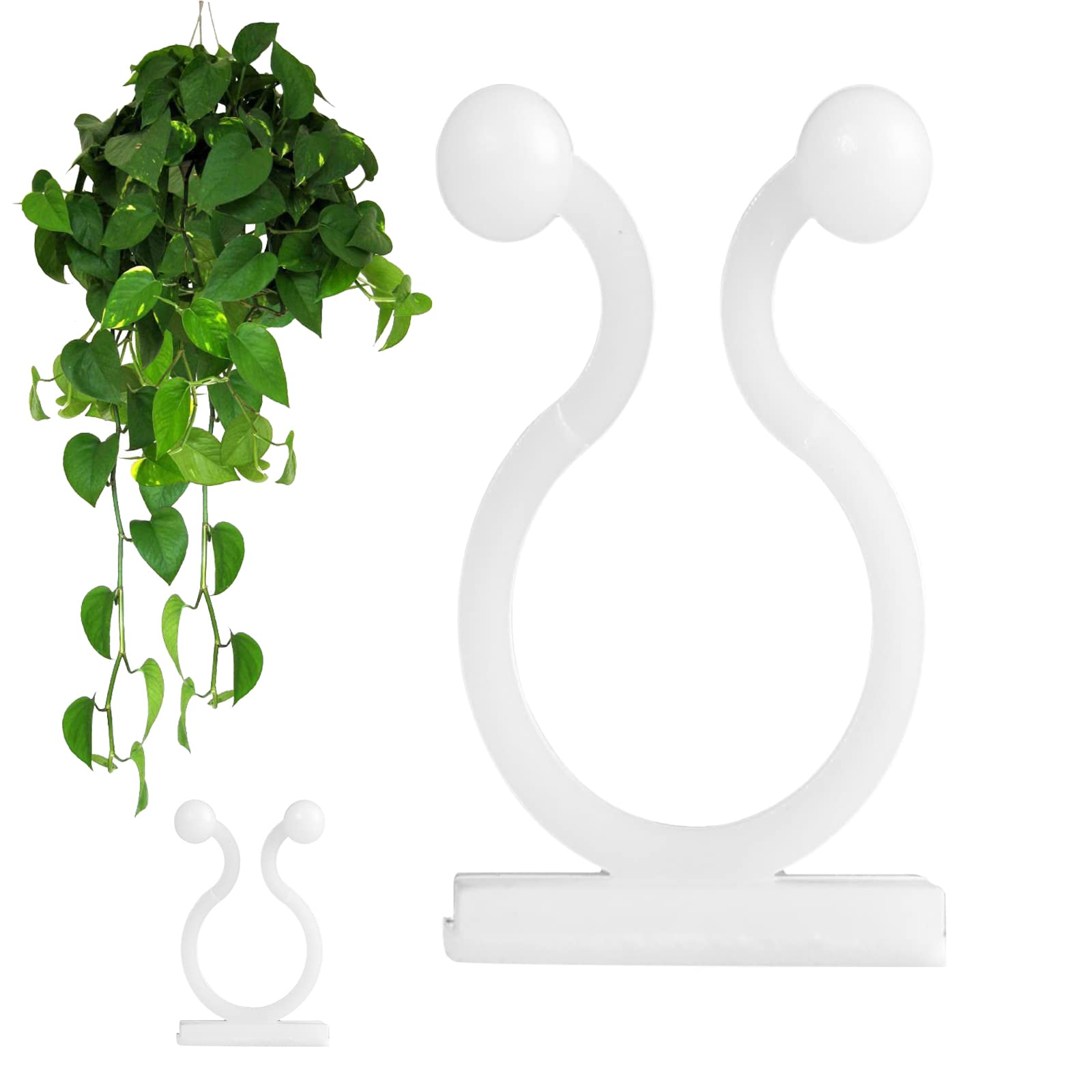 HASTHIP Wall Fixture Clips for Plant Climbing 50Pcs Vine Plant Climbing Wall Fixer Self-Adhesive Hook, Wall Vines Fixture Wall Hook Vines Climbing Clip for Home (White)