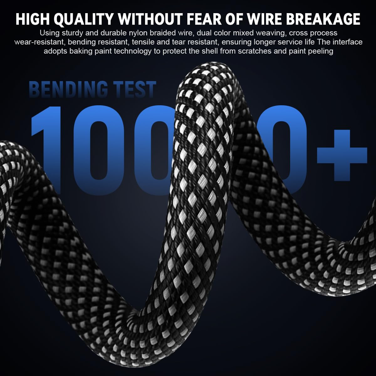 Verilux Type C to Type C Cable for USB C Devices with 100W Fast Charging and 10Gbps Data | 6.5Ft Black