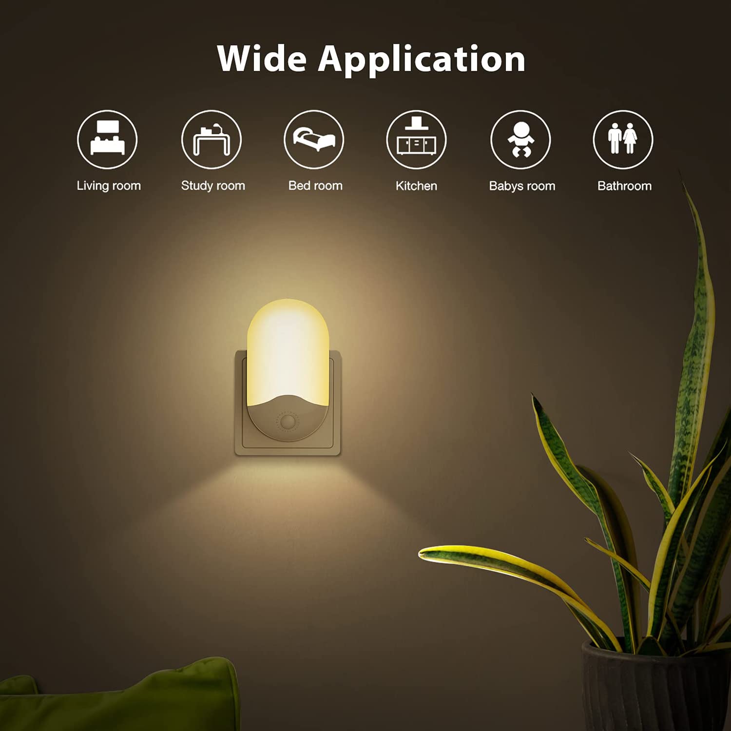 ELEPHANTBOAT® 2 Pcs Motion Sensor Night Lamp for Bedroom, Hallway Light, Stair Light, Birthday Gifts Night Light for Bedroom Night Bulbs for Bedroom Dim Light for Bedroom