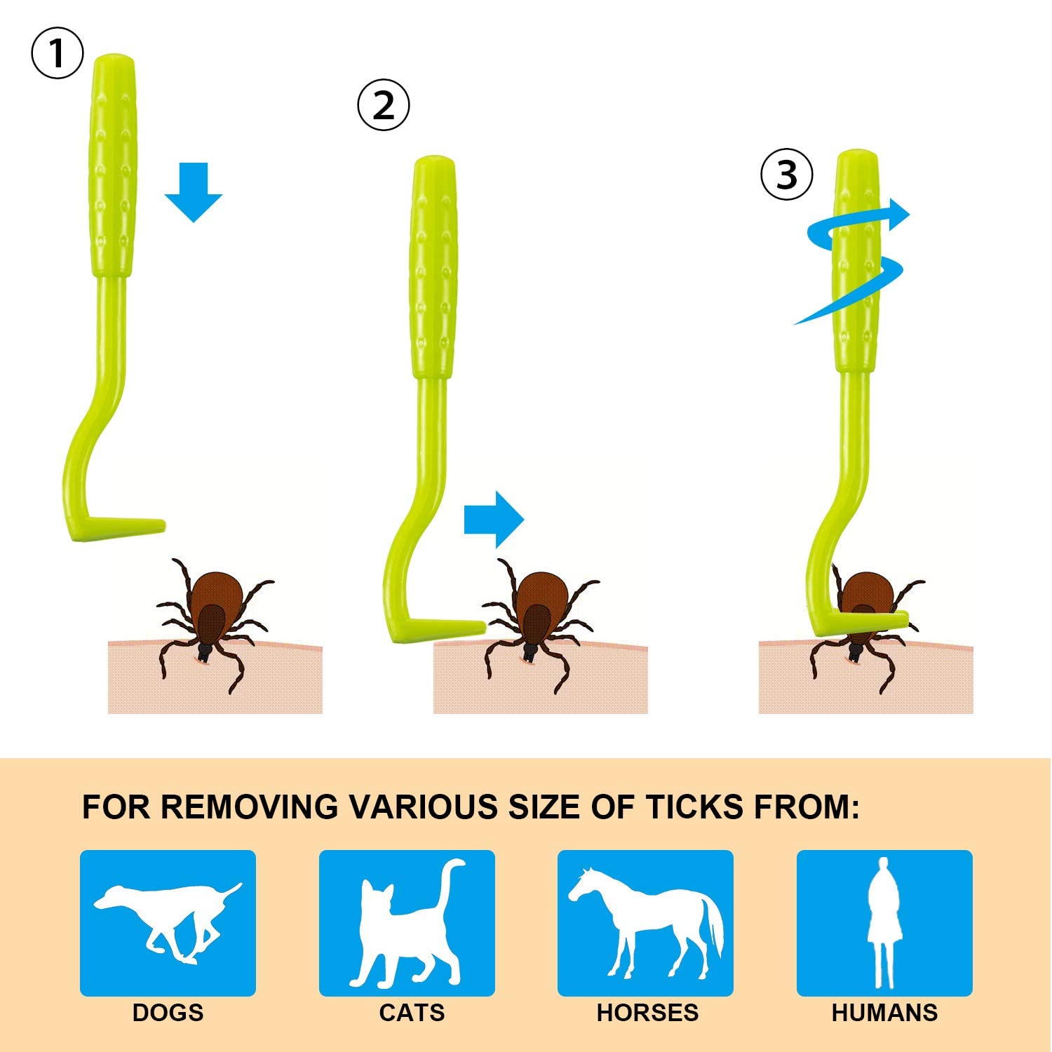 Qpets 7 Pcs Tick and Fleas Remover for Dogs Cat, Grooming Tools Tick Remover Tool Set, Pet Lice Remover Tick Tweezer, for Dog Cats