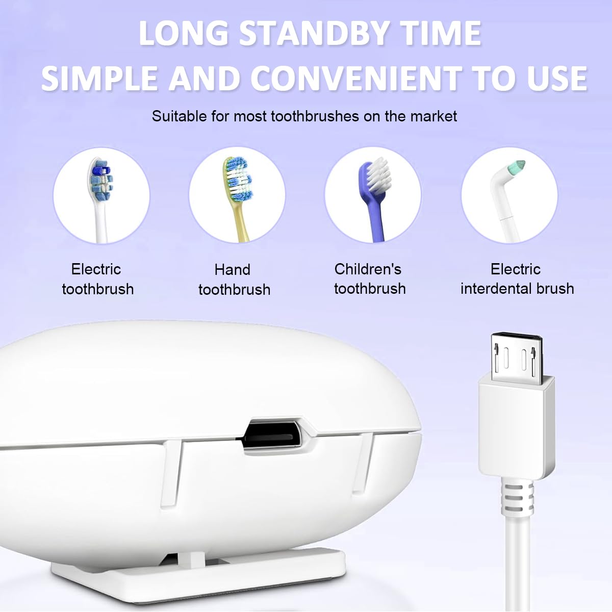 HANNEA UV Sanitizer Toothbrush Holder for Bathroom with Smart Automatic Disinfection | 2 PCS USB Rechargeable Wall Mounted Design