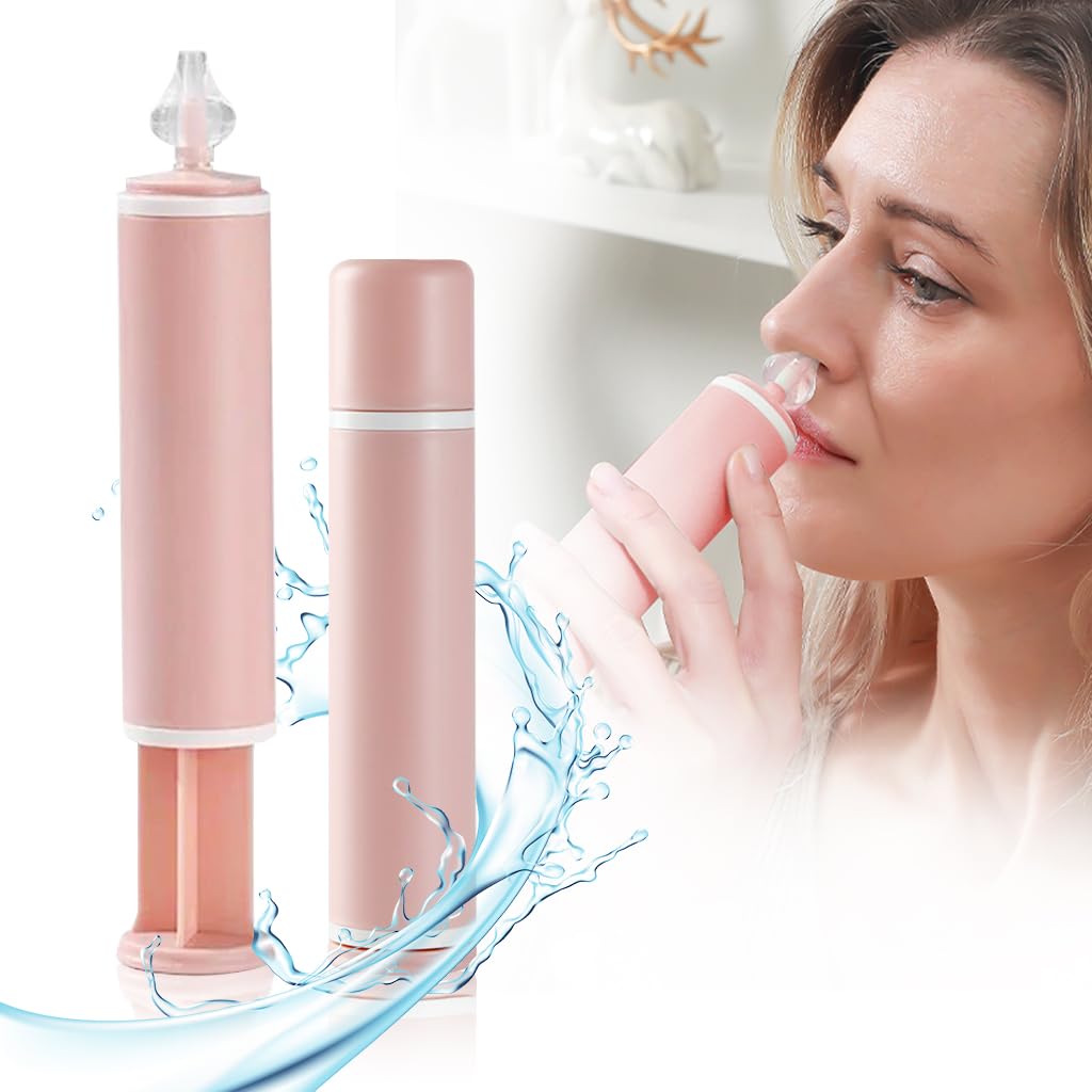 HANNEA Nasal Wash for Sinus Rinse with Soft Silicone Nozzle featuring 60ml Manual Control | Pink Nose Cleaner for Adult and Kid