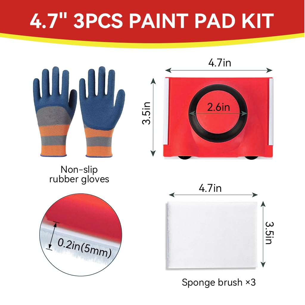 Serplex Paint Edger for Walls and Ceilings with 2 Pads and Work Gloves | Velvet Pad & Ergonomic Handle