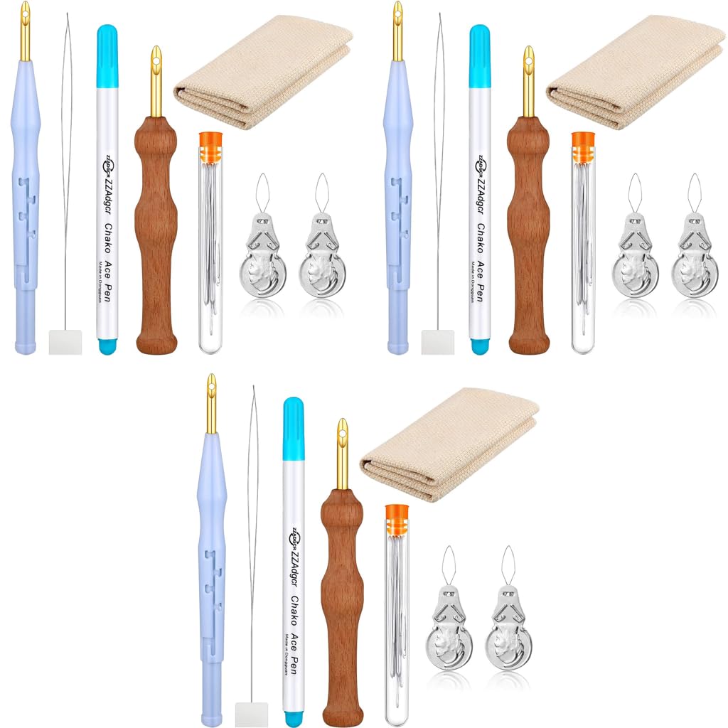 HASTHIP Punch Needle Embroidery Starter Kit with 51PCS Tools for Family DIY Crafts | Beginner Rug Making Set