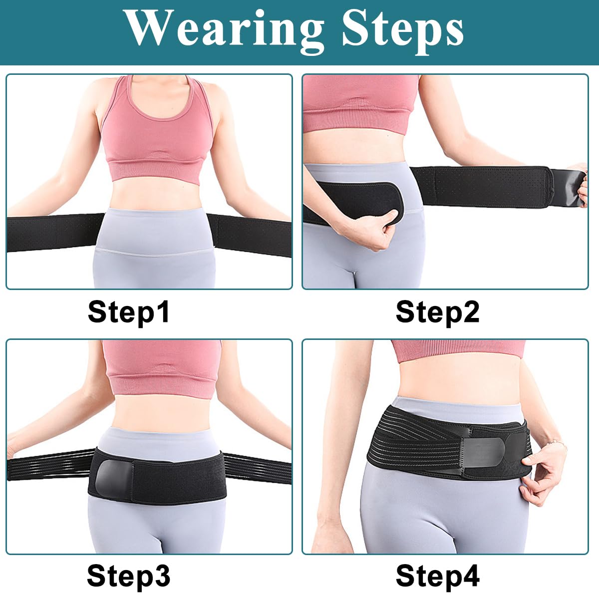 HANNEA Women Pelvic Support Belt for Postpartum Relief with Neoprene and Velcro Fit | Size M 32–42 in
