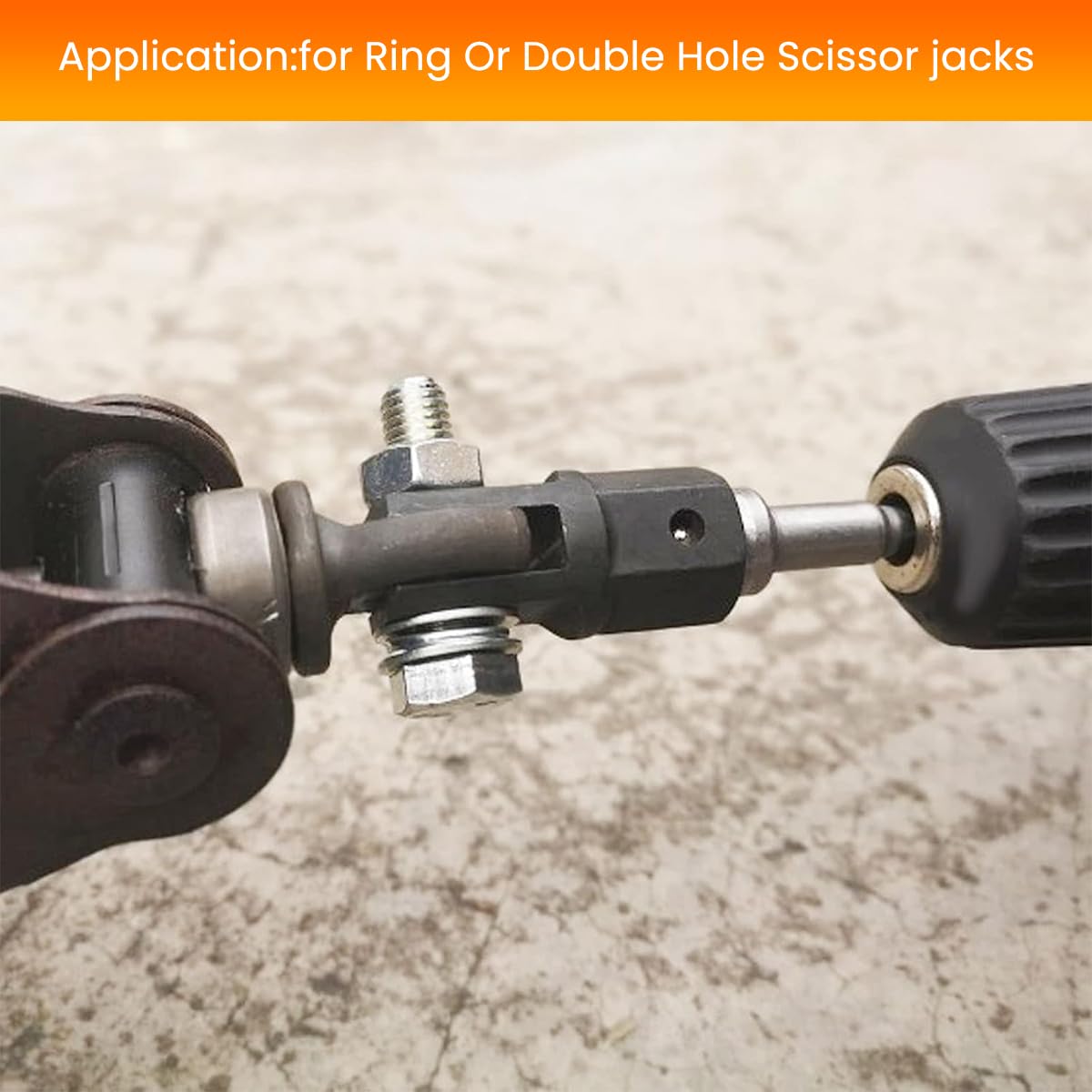 Serplex Scissor Jack Adapter for 1/2 Inch Drive Impact Wrench with Dual Hole Fit | Chrome Vanadium Steel Connector for Car and RV Use