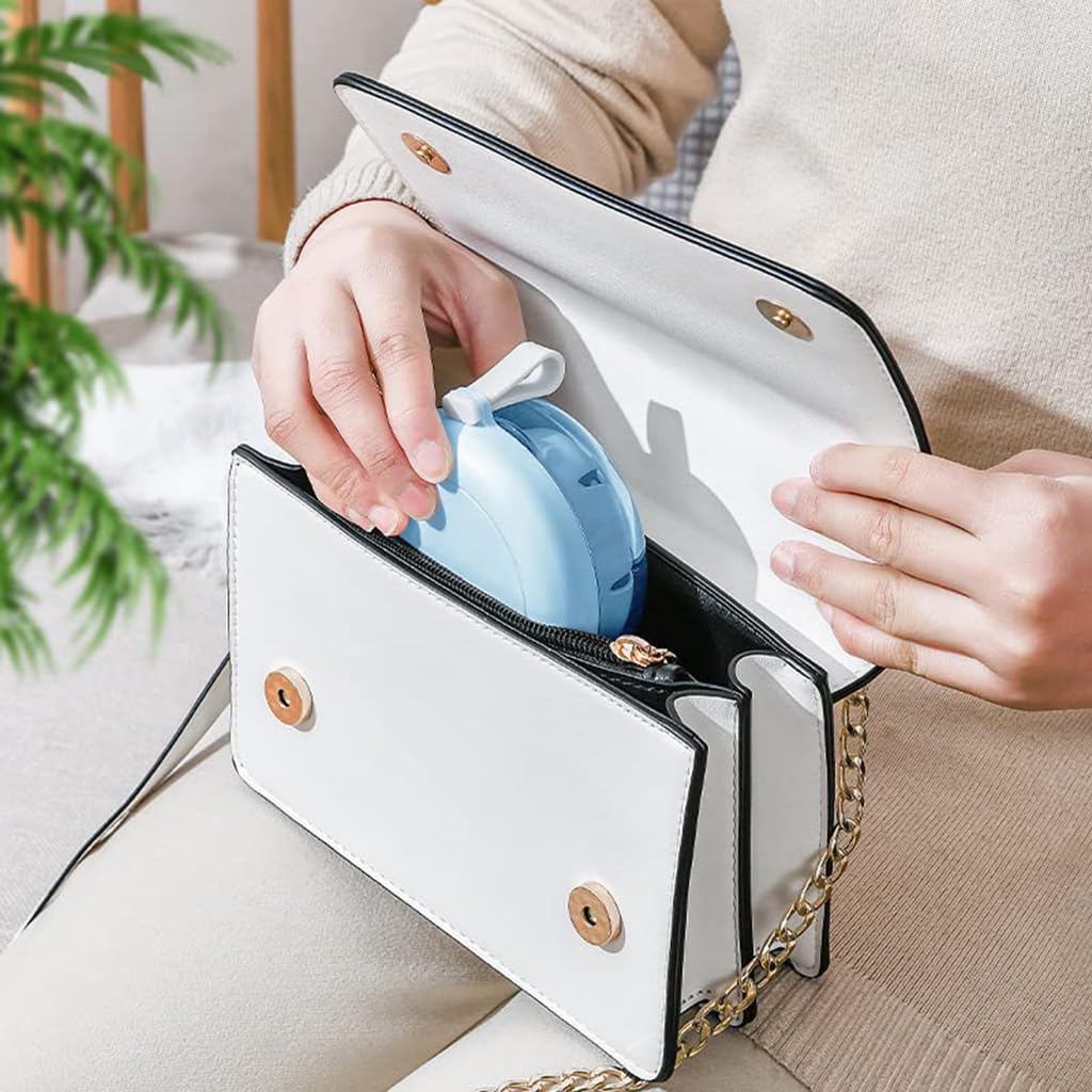 HANNEA Denture Case for Travel and Home with 8.6×8.6×2.6 cm Compact Design featuring 4 Vent Holes and Mirror