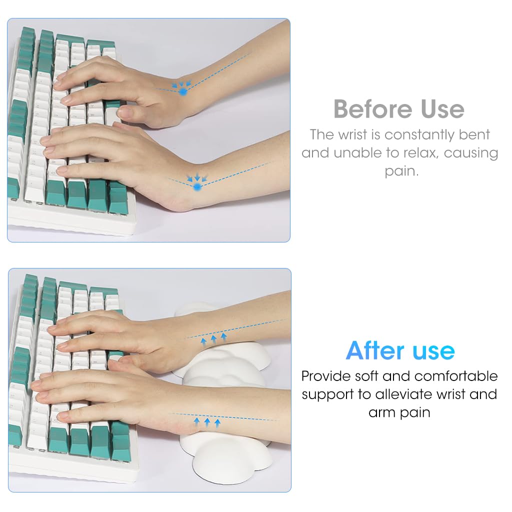 ZORBES Keyboard Cloud Wrist Rest for Typing Pain Relief with PU Memory Foam and Non Slip Base