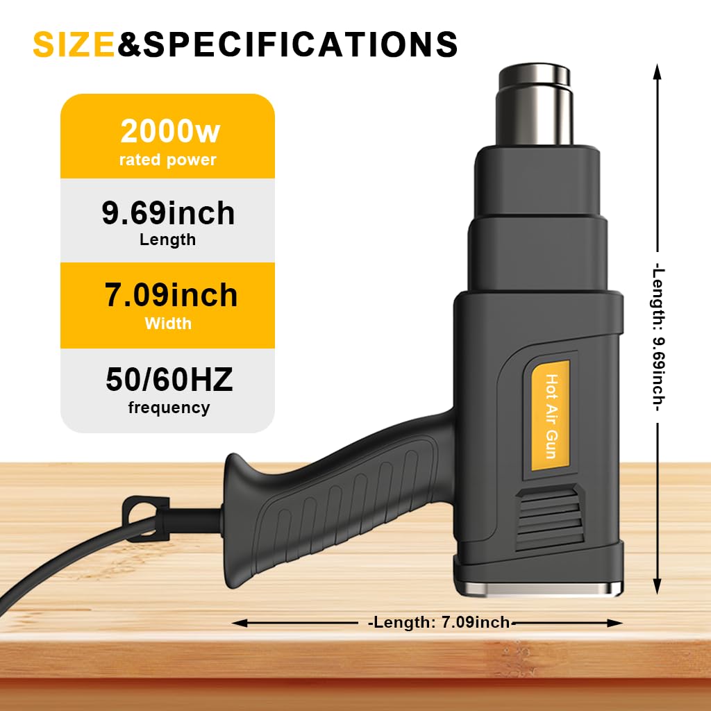 Serplex Heat Gun for Crafts and Paint Removal with LCD Display 2000W Power 150°C–600°C Range