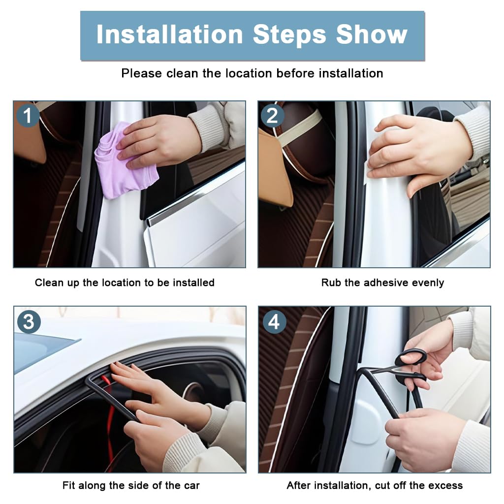 STHIRA Car Door Seal Strip for SUV and Truck featuring Dual Layer Cushioning | 52.5Ft Rubber Weatherproof Trim