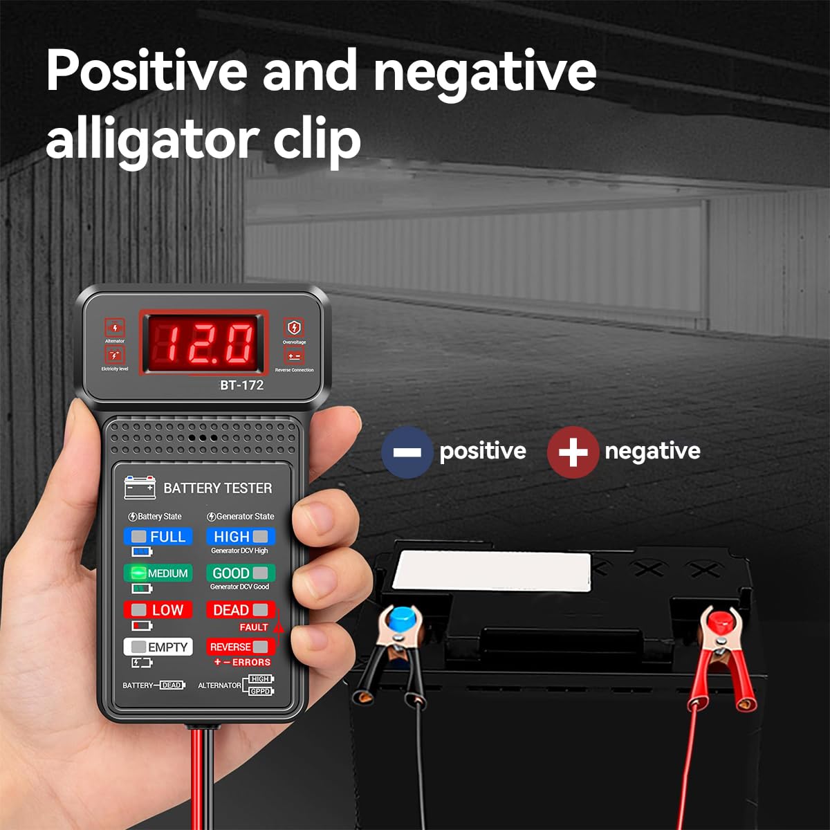 STHIRA 12V Car Battery Tester for Vehicles with Digital LCD Screen and LED Indicators | Titanium Steel Construction