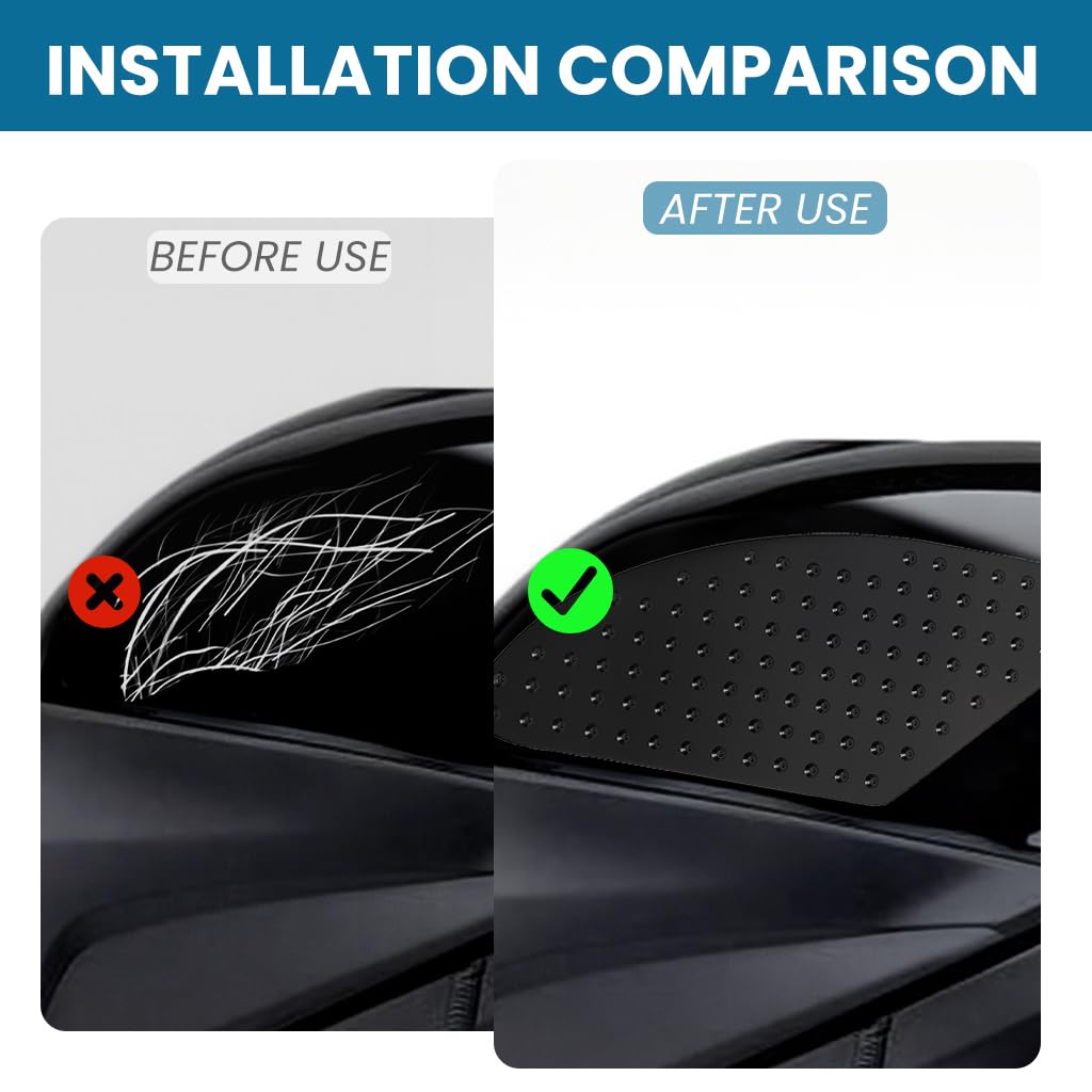 STHIRA Motorcycle Gas Tank Pads 2pcs for Better Knee Grip featuring Anti Slip Dotted Rubber | Universal Fit for 1000RR Z1000 FZ1 R6